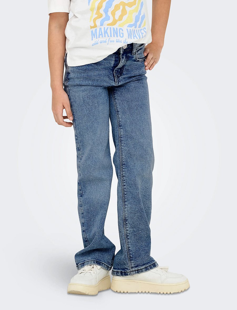 Kids Only - KOGJUICY WIDE LEG DNM PIM560 NOOS - hosen mit weitem bein - light blue denim - 3
