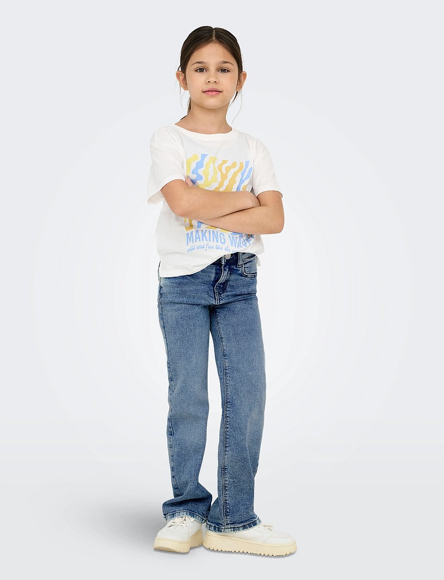 Kids Only - KOGJUICY WIDE LEG DNM PIM560 NOOS - pantalons larges - light blue denim - 4