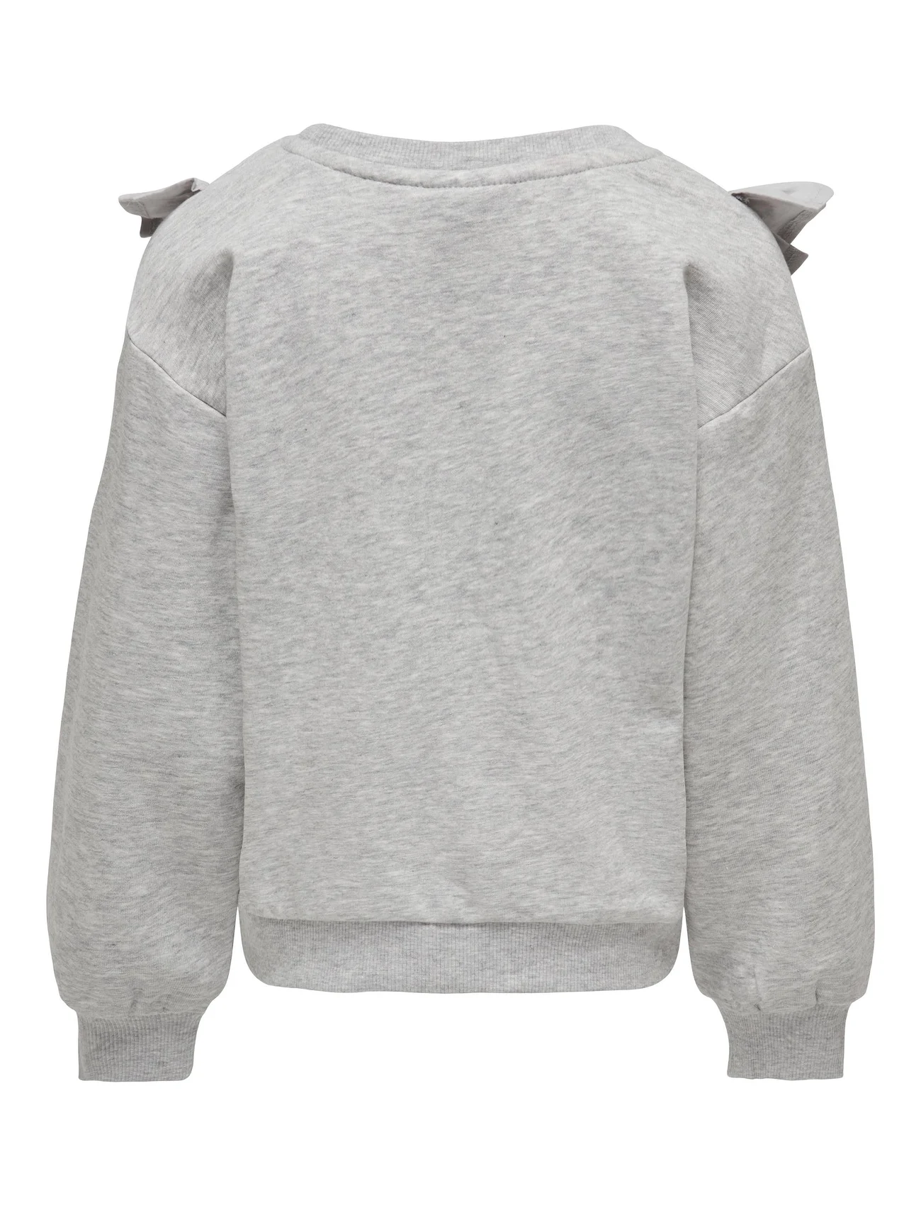 Kids Only - KOGOFELIA L/S FRILL O-NECK BO SWT - medvilniniai megztiniai ir džemperiai su gobtuvu - light grey melange - 1