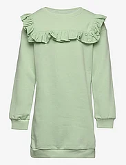 Kids Only - KOGOFELIA L/S FRILL DRESS BO SWT - long-sleeved casual dresses - smoke green - 0
