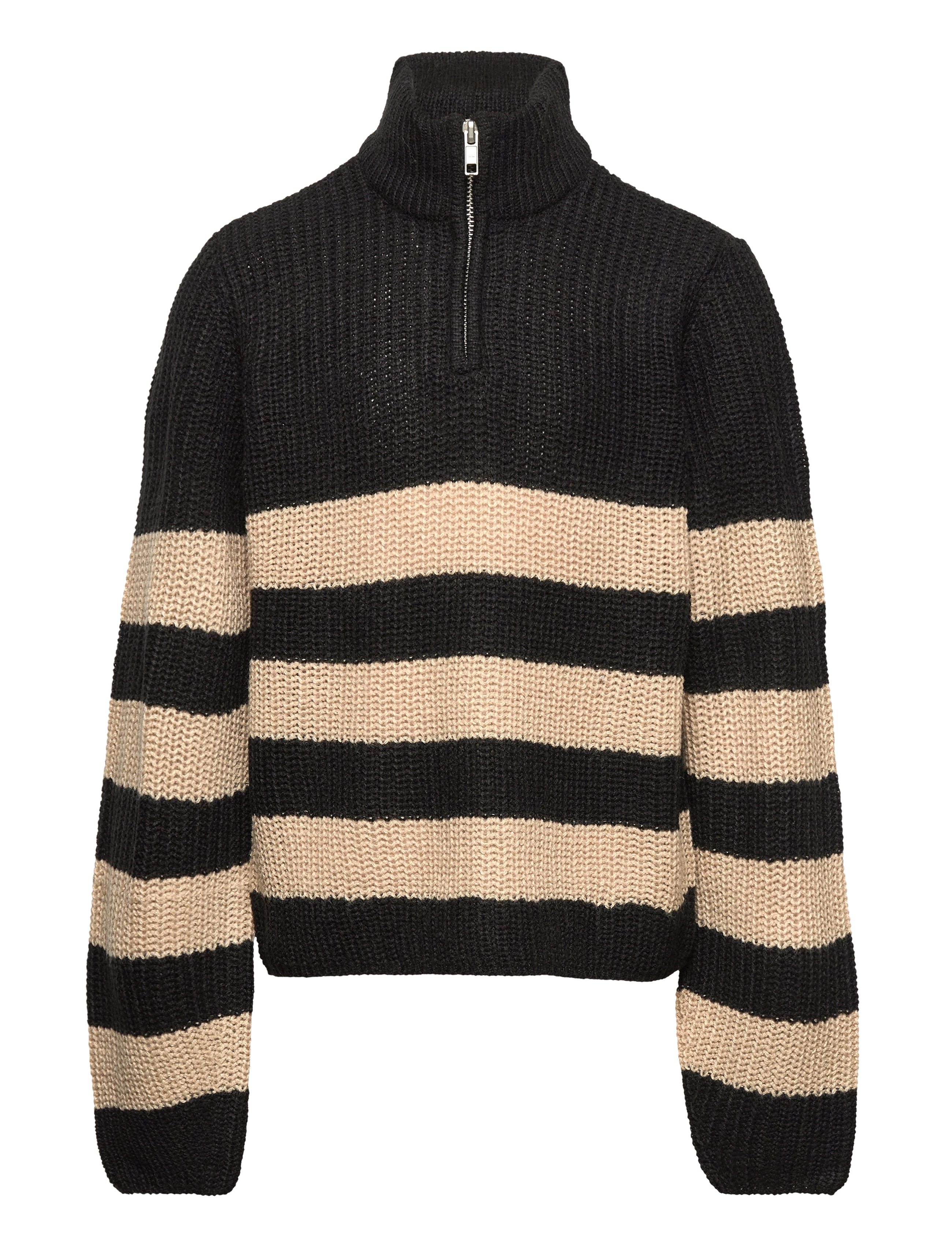Kids Only KOGBELLA NICOYA L/S ZIP PULLOVER BO KNT - Trøjer - BLACK / multi