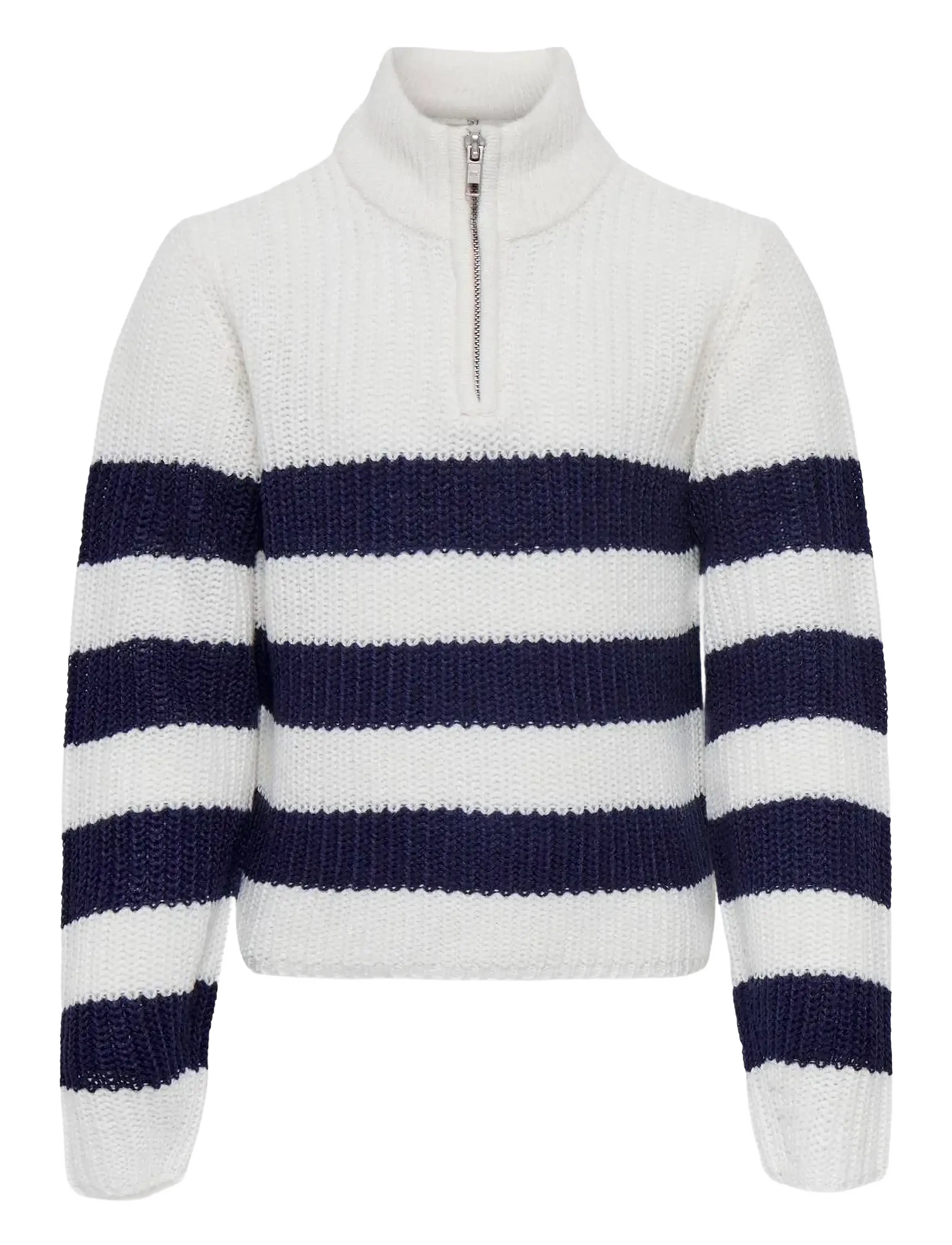 Kids Only KOGBELLA NICOYA L/S ZIP PULLOVER BO KNT - Pullover - CLOUD DANCER / multi