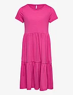 KOGDALIA S/S LONG DRESS JRS - RASPBERRY ROSE