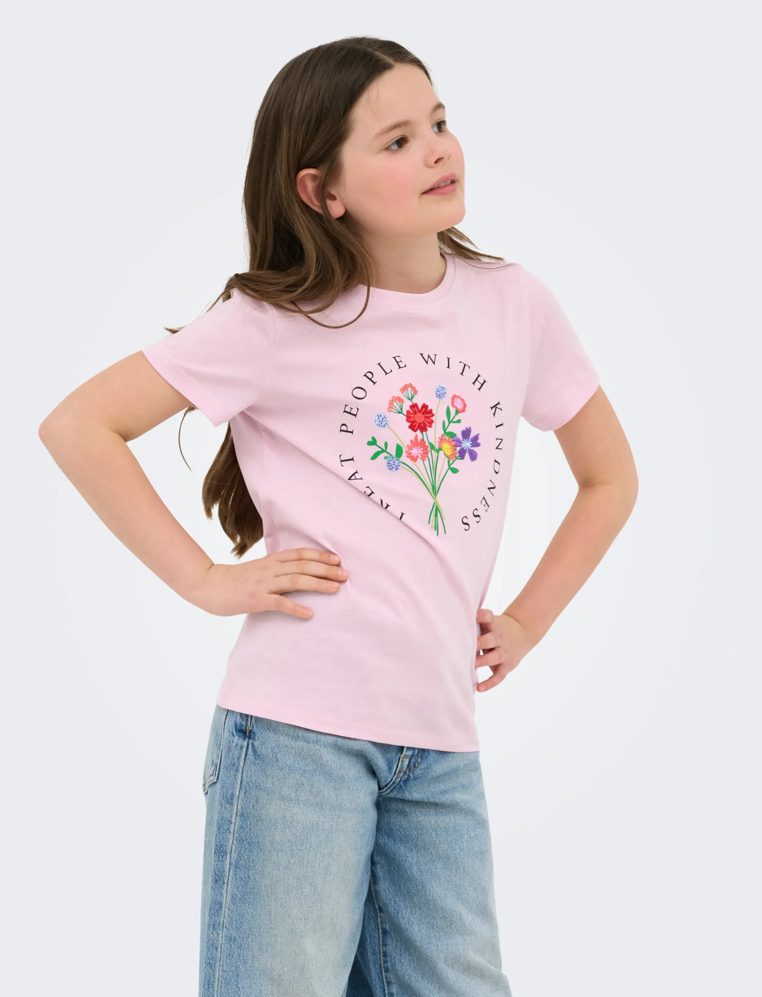 Kids Only KOGEMMA LIFE REG S/S FLOWER TOP JRS NOOS - Kortærmede T-shirts - ROSEATE SPOONBILL / pink/rose