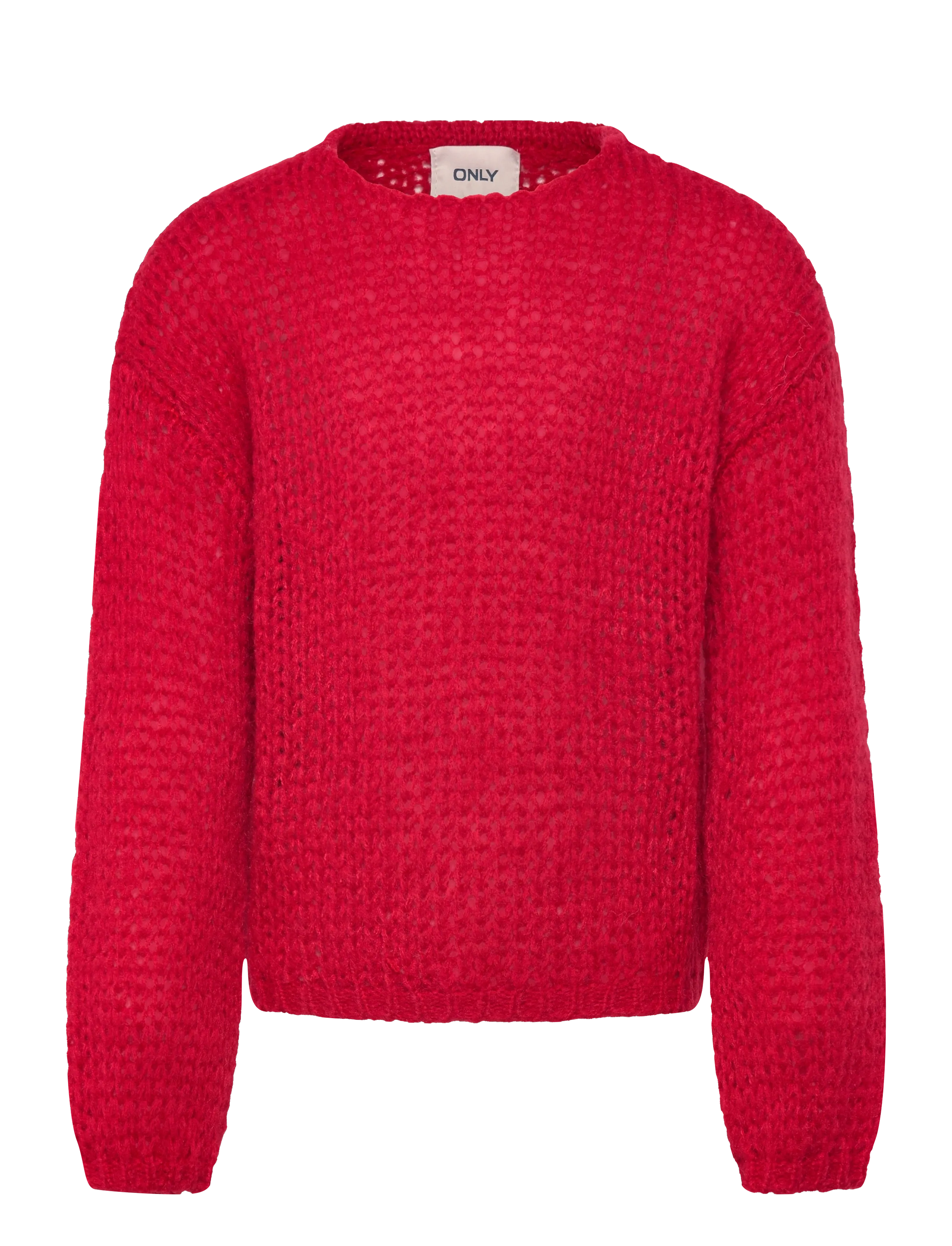 Kids Only Kognordic Life Ls O-Neck Knt, 122-128, Red, Strik > Pullovere, Børn