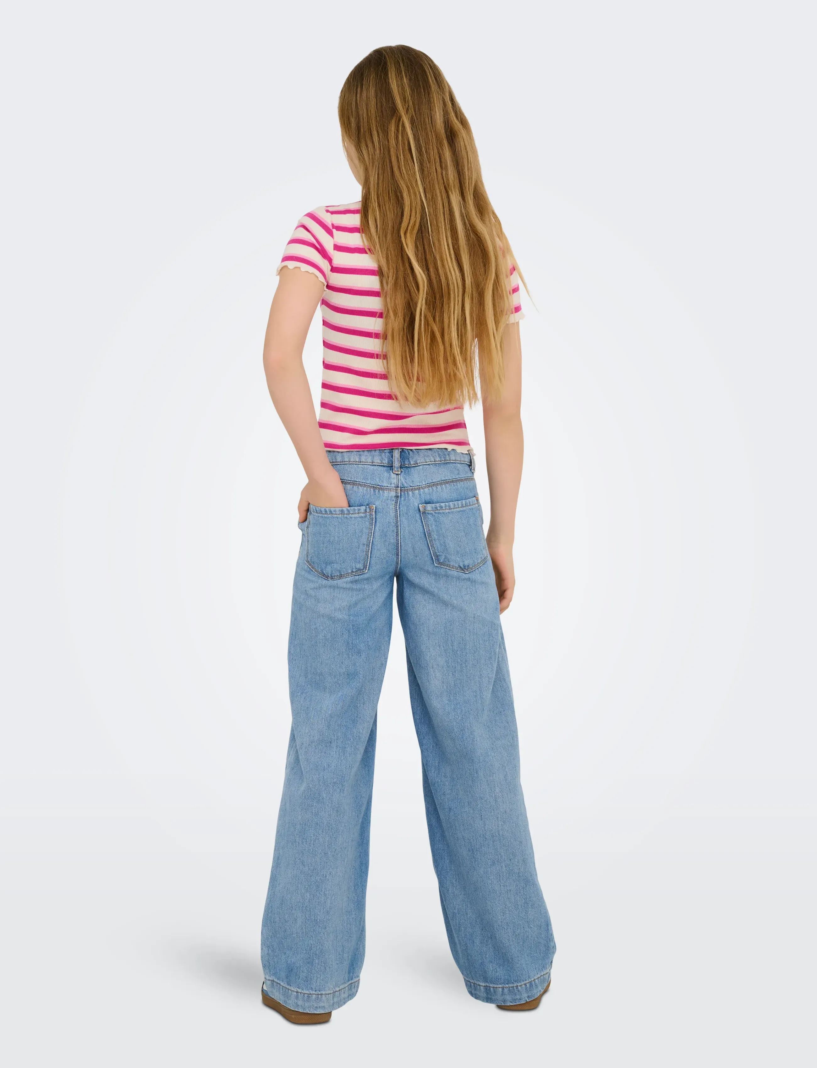 Kids Only - KOGCOMET WIDE  DNM LB NOOS - leveälahkeiset farkut - light blue denim - 3