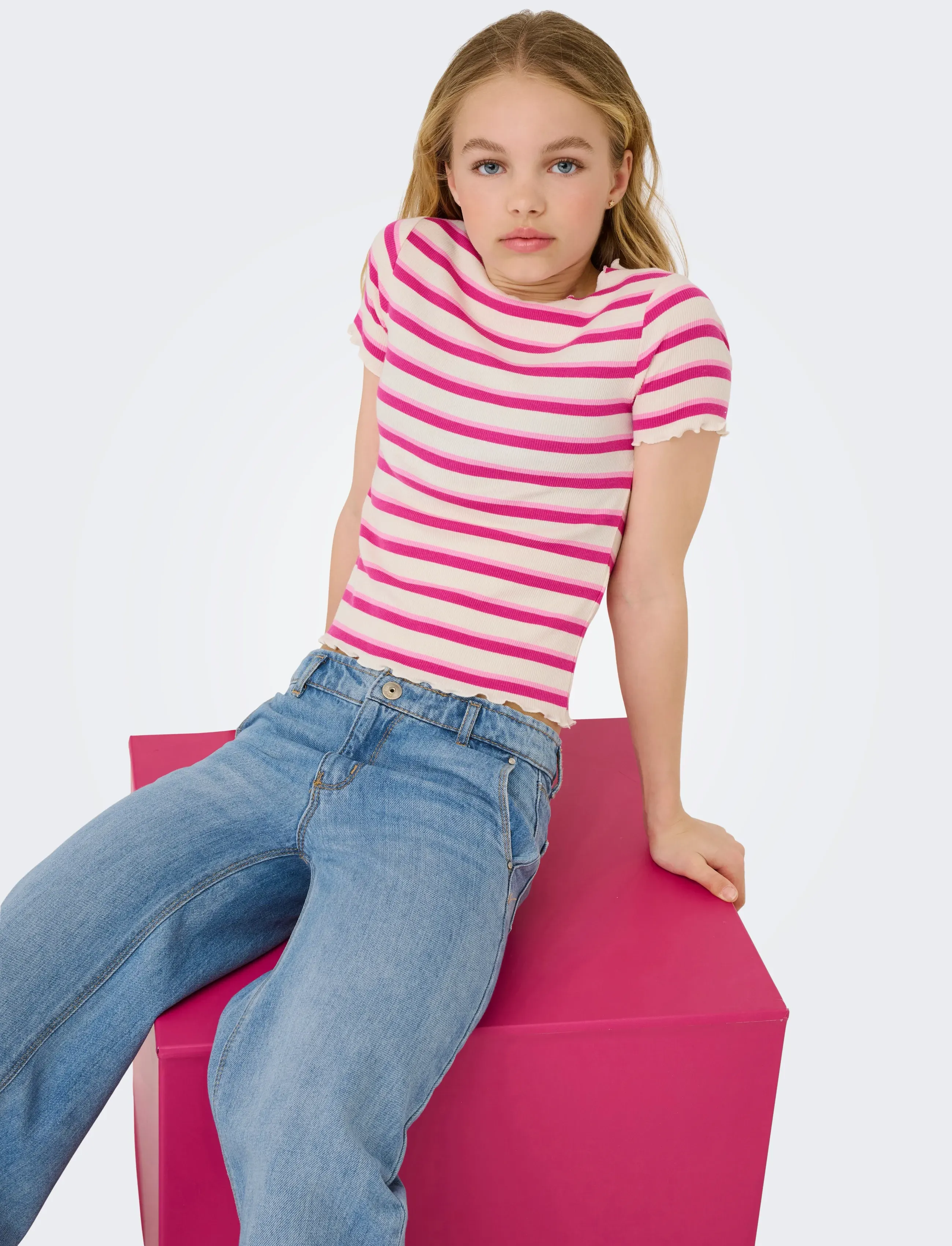 Kids Only - KOGCOMET WIDE DNM LB NOOS - leveälahkeiset farkut - light blue denim - 4