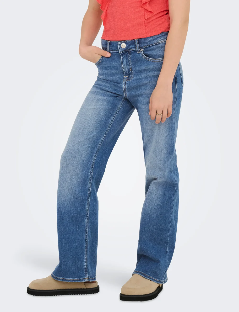 Kids Only - KOGMADISON BLUSH WIDE DNM CRO37 NOOS - laia säärega teksad - medium blue denim - 0
