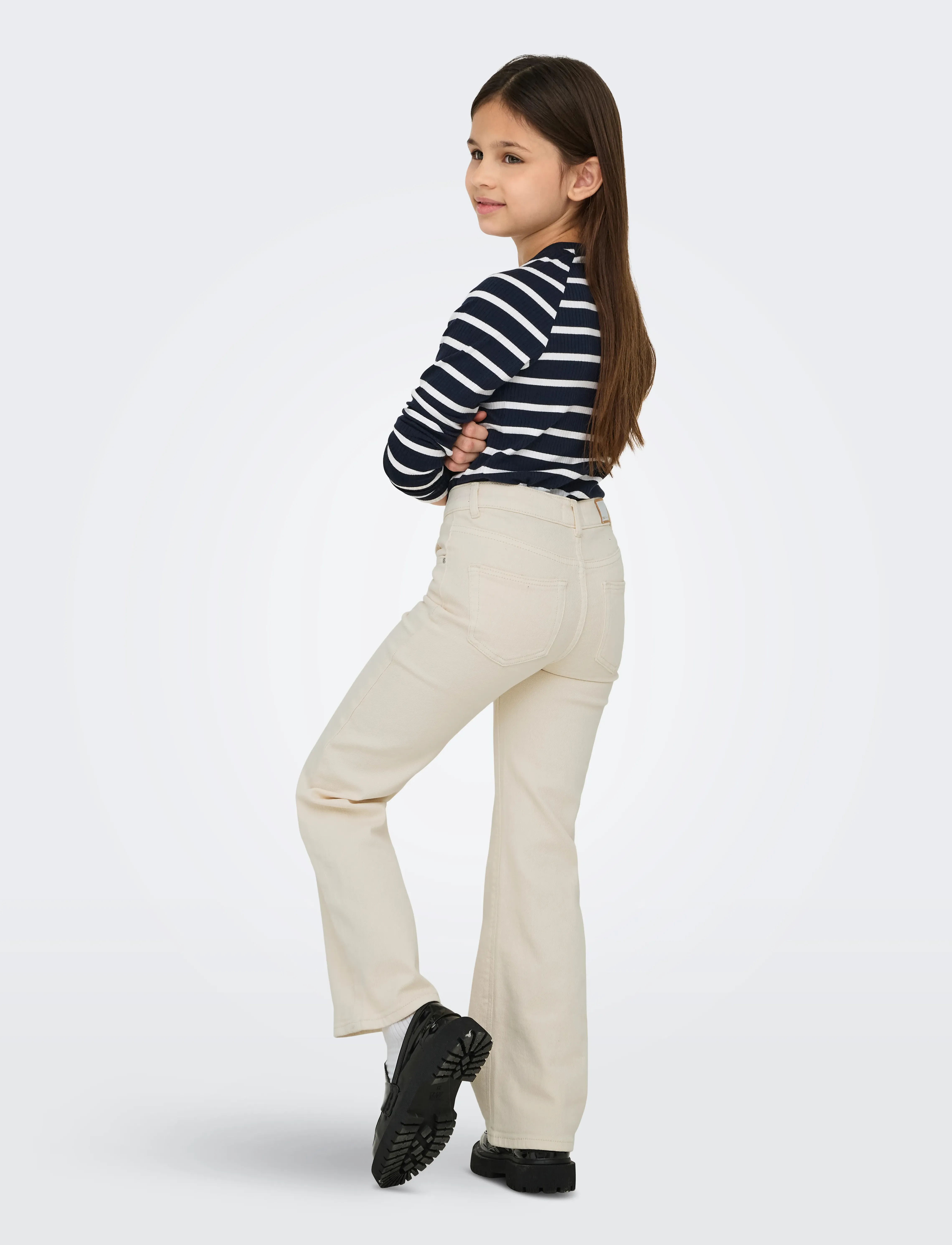 Kids Only Kogjuicy Wide Leg Dnm Cro Noos, 152, Jeans, Creme - Regular Kinder