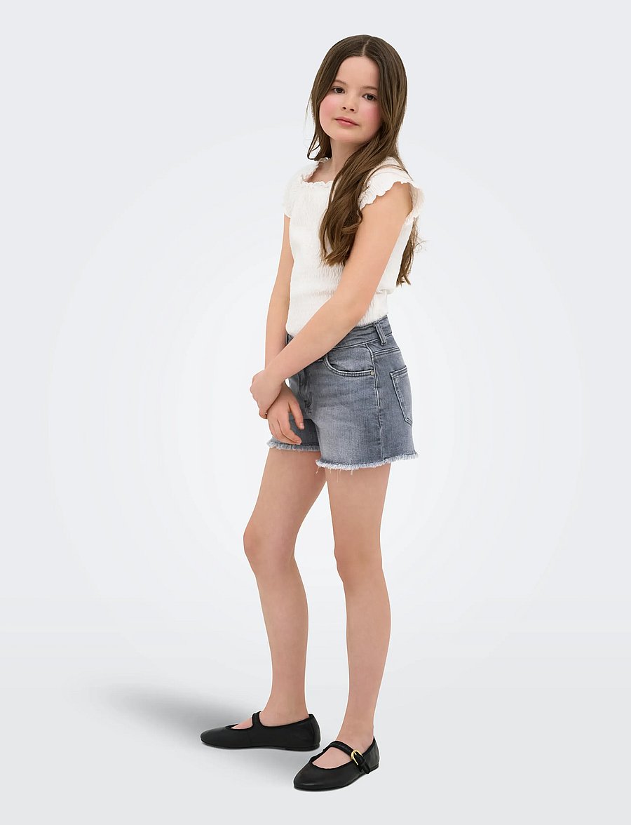 Kids Only - KOGROBYN EX VINT DNM SHORTS AZG529 NOOS - lühikesed teksapüksid - medium grey denim - 4