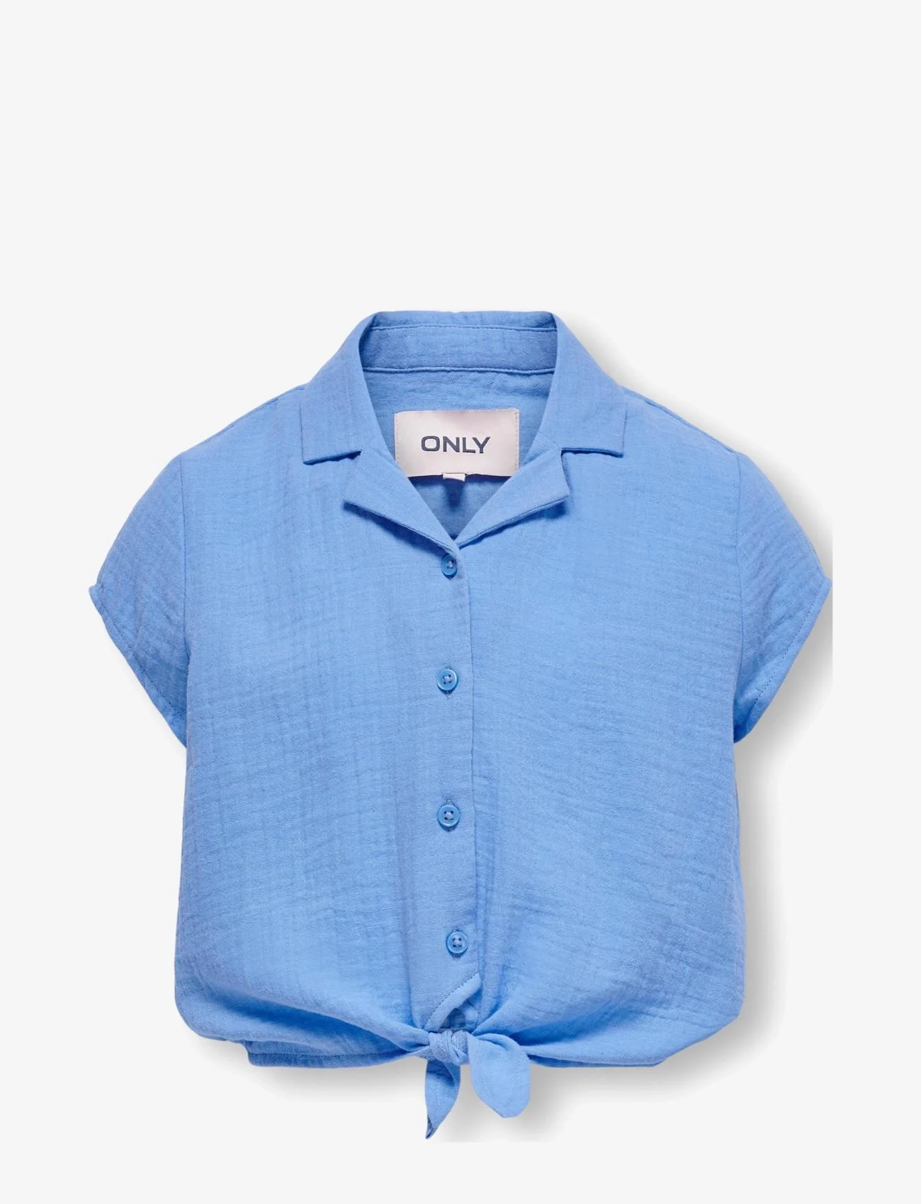 Kids Only - KOGTHYRA CAPSLEEVE KNOT SHIRT WVN - kortärmade skjortor - blissful blue - 0