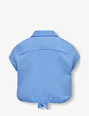 Kids Only - KOGTHYRA CAPSLEEVE KNOT SHIRT WVN - kurzärmlige hemden - blissful blue - 1