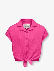 Kids Only - KOGTHYRA CAPSLEEVE KNOT SHIRT WVN - kortærmede skjorter - raspberry rose - 0