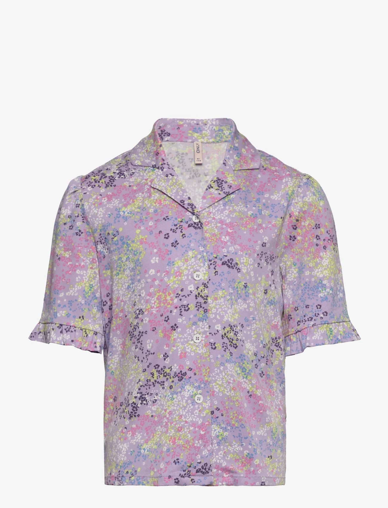 Kids Only - KOGANNA S/S SHIRT PTM - kortärmade skjortor - purple rose - 0