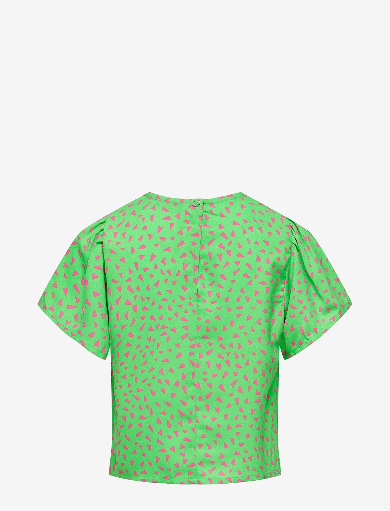 Kids Only - KOGLINO S/S AOP TOP PTM - kortærmede t-shirts - summer green - 1