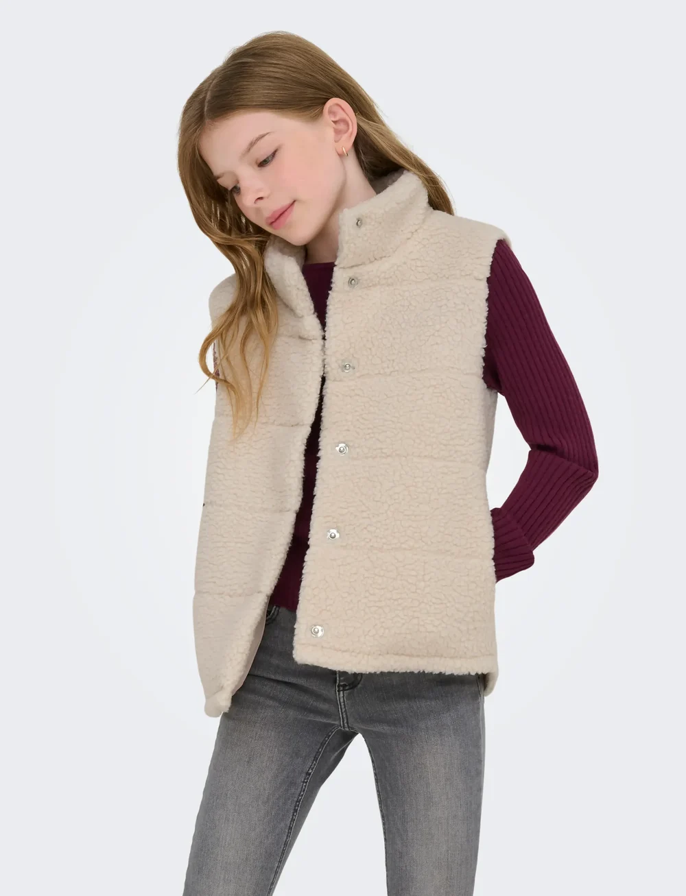 Kids Only - KOGSANDRA TEDDY WAISTCOAT OTW - einkaufen nach alter von - pumice stone - 0