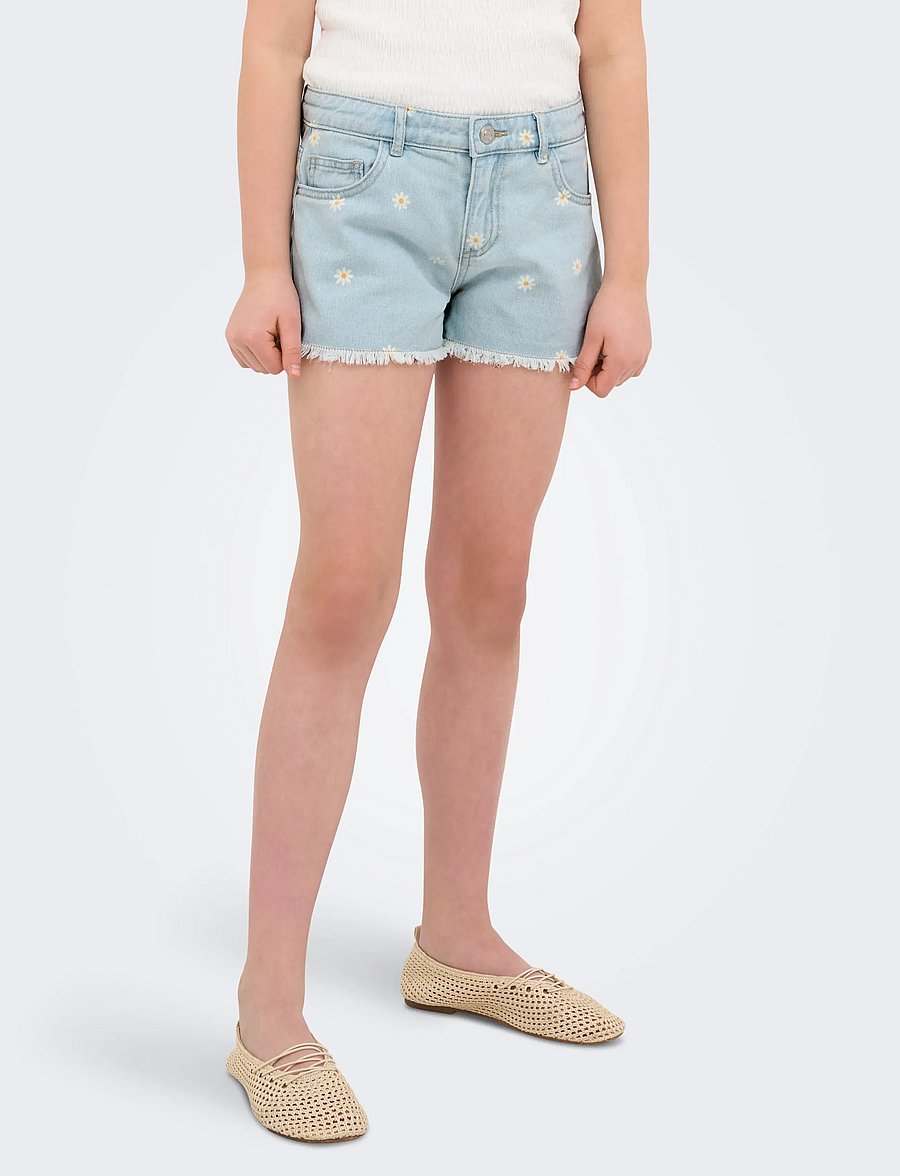 Kids Only - KOGROBYN DAISY SHORTS BJ NOOS - jeansshorts - light blue denim - 0