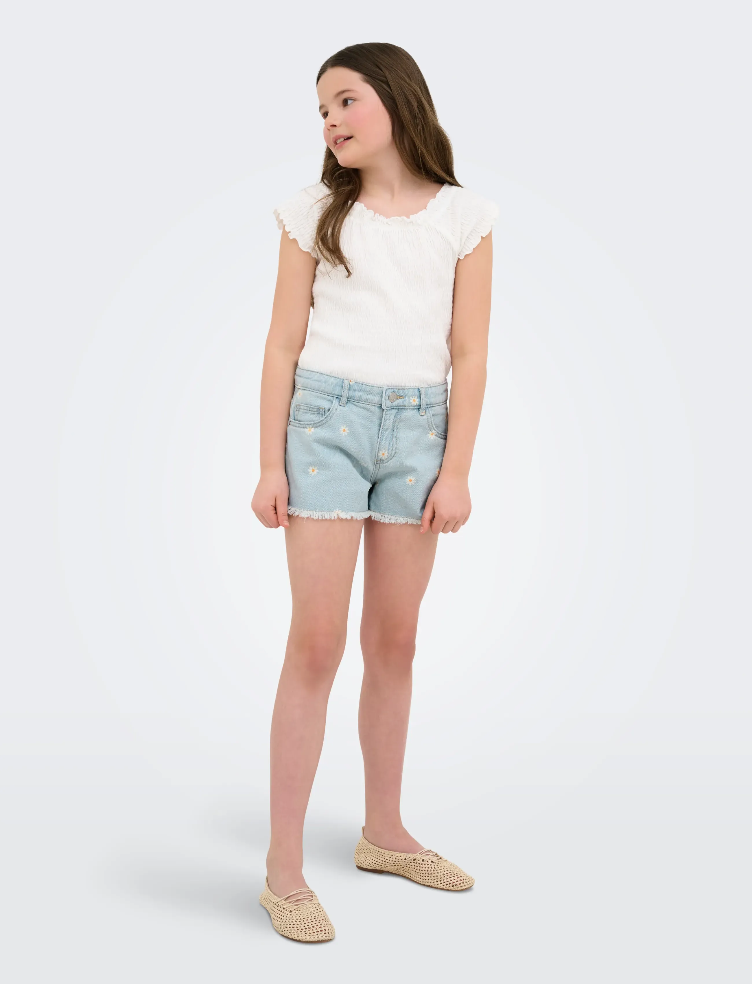 Kids Only - KOGROBYN DAISY SHORTS BJ NOOS - denimshorts - light blue denim - 4
