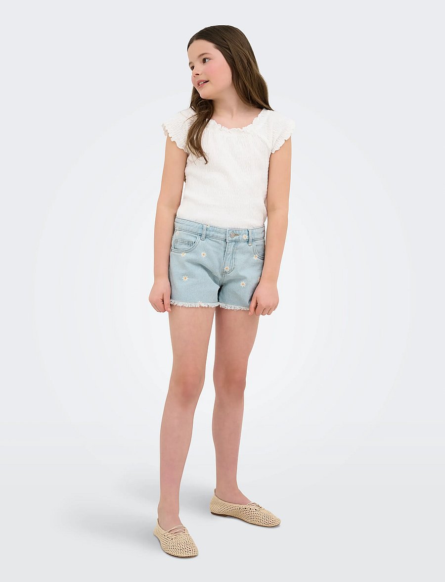 Kids Only - KOGROBYN DAISY SHORTS BJ NOOS - jeansshorts - light blue denim - 4