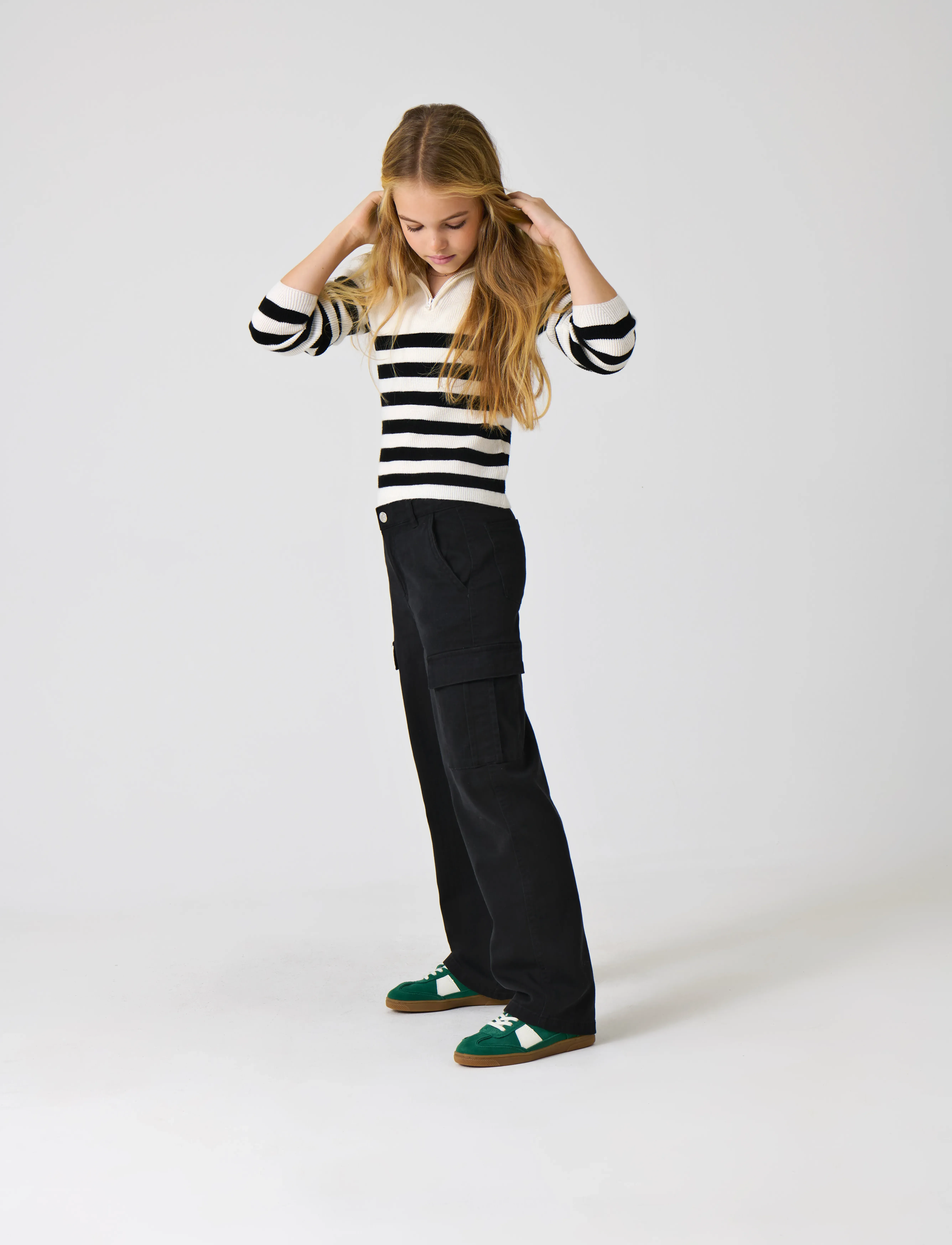 Kids Only Kogyarrow-Vox Str Cargo Pant Pnt Noos, 122, Black > Underdele, Børn
