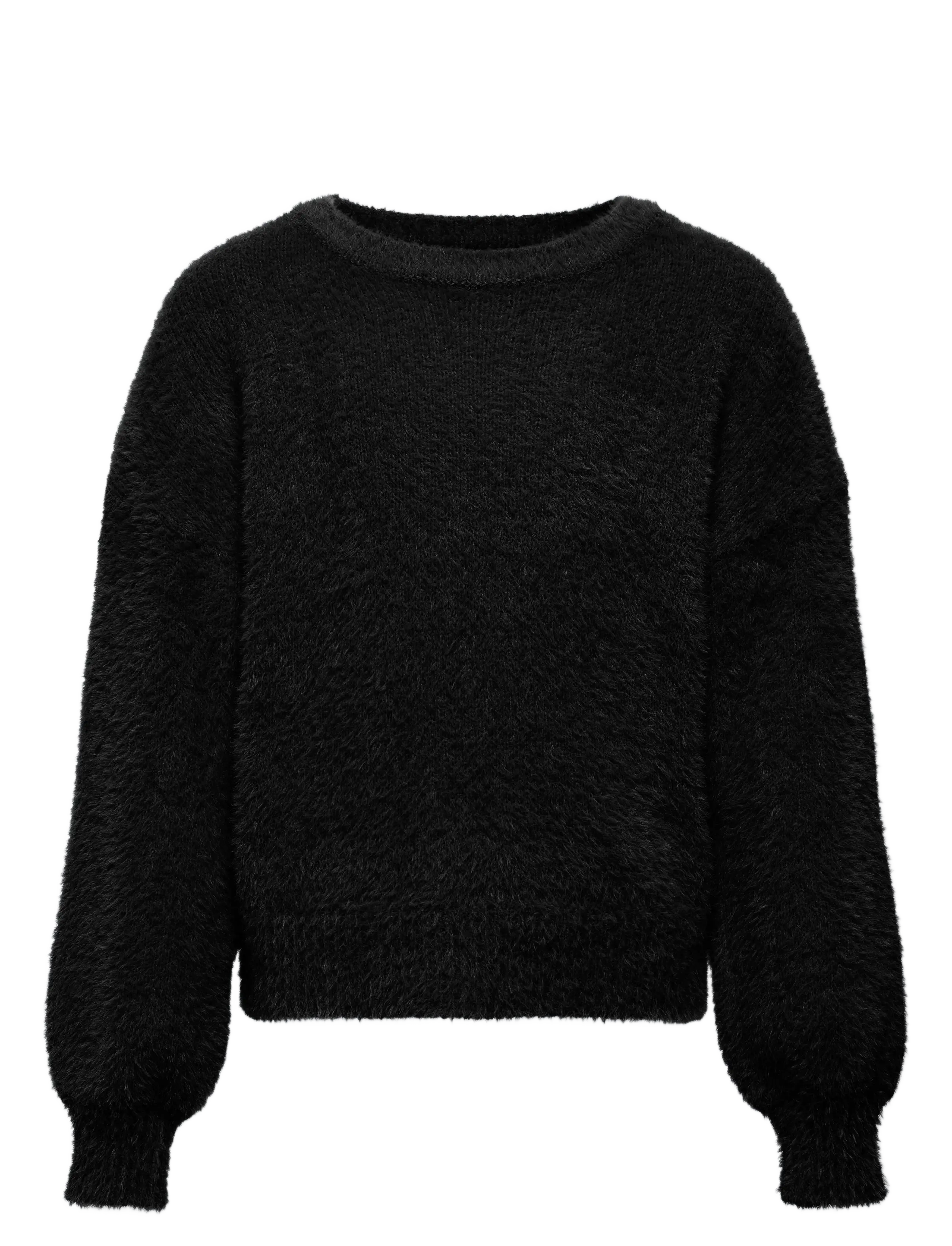 Kids Only Kognewpiumo L/S Pullover Knt Noos, 122-128, Black, Strik > Pullovere, Børn