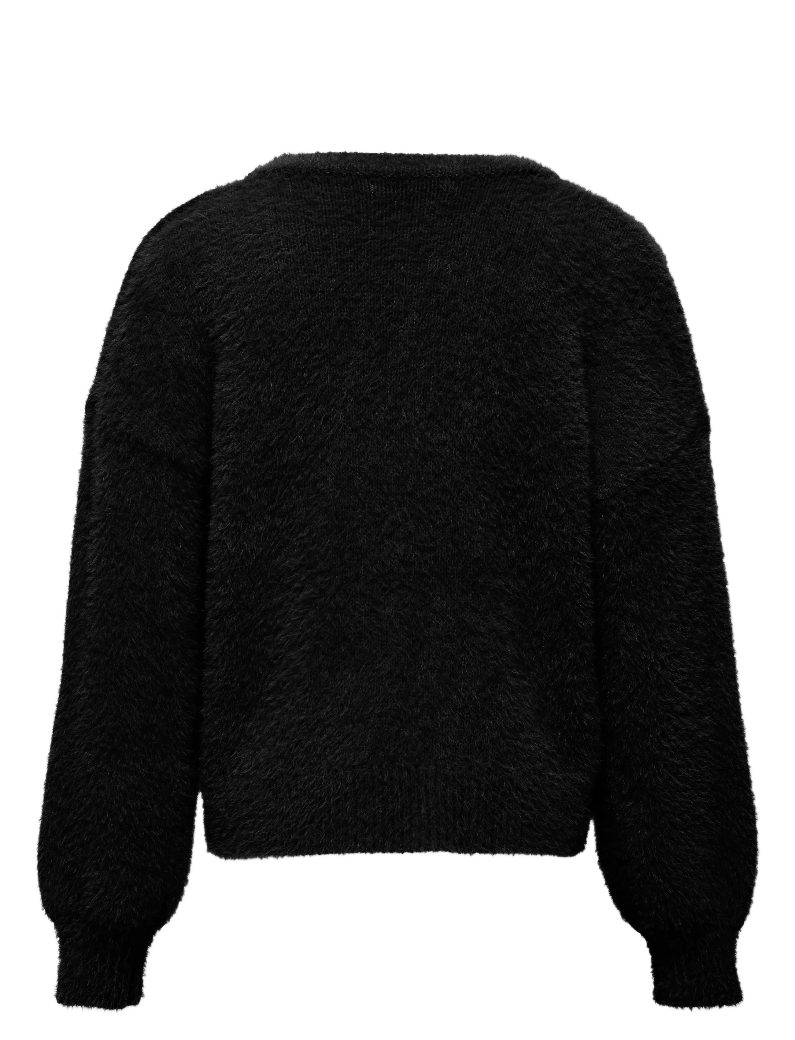 Kids Only - KOGNEWPIUMO L/S PULLOVER KNT NOOS - stickade tröjor - black - 1