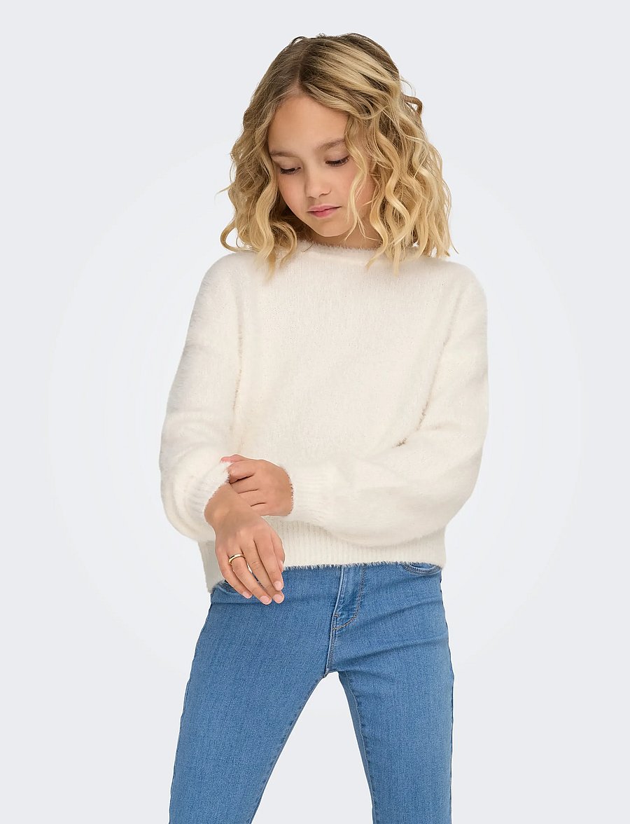 Kids Only - KOGNEWPIUMO L/S PULLOVER KNT NOOS - pullover - cloud dancer - 0