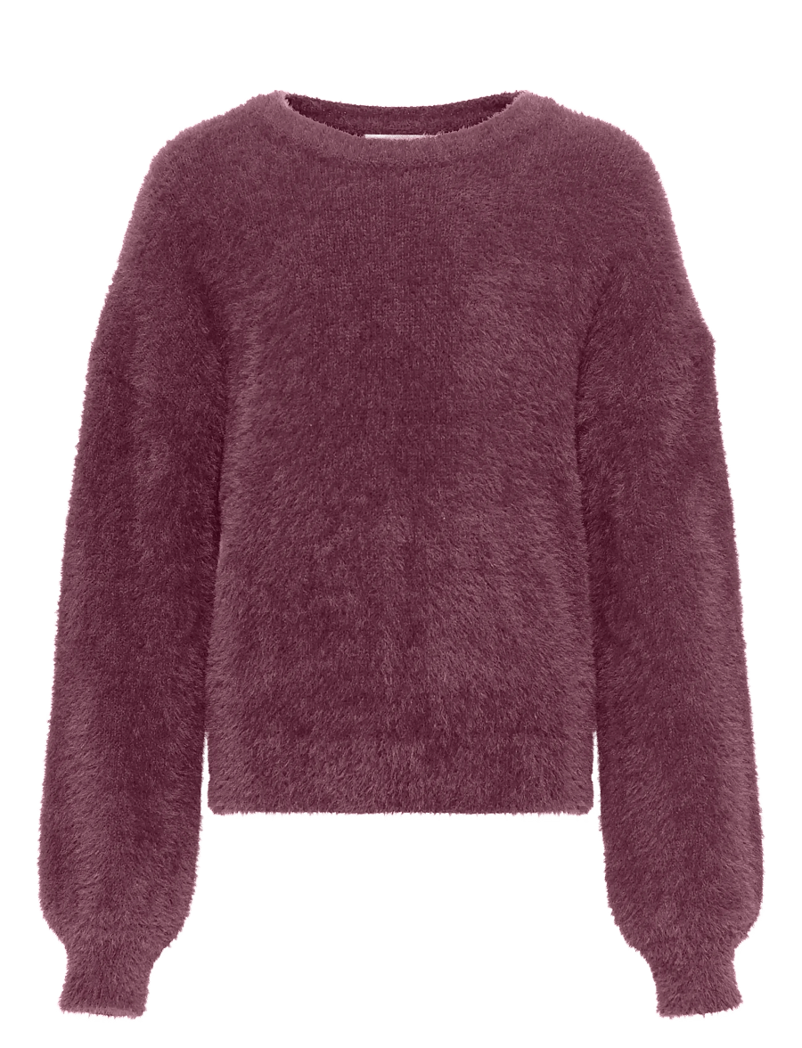 Kids Only - KOGNEWPIUMO L/S PULLOVER KNT NOOS - trøjer - mauve wine - 0