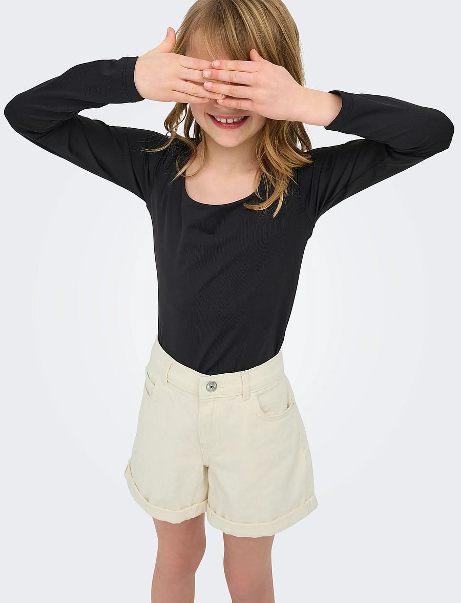 Kids Only - KOGVEGA REG MOM SHORTS DNM BJBOX NOOS - denimshorts - ecru - 5
