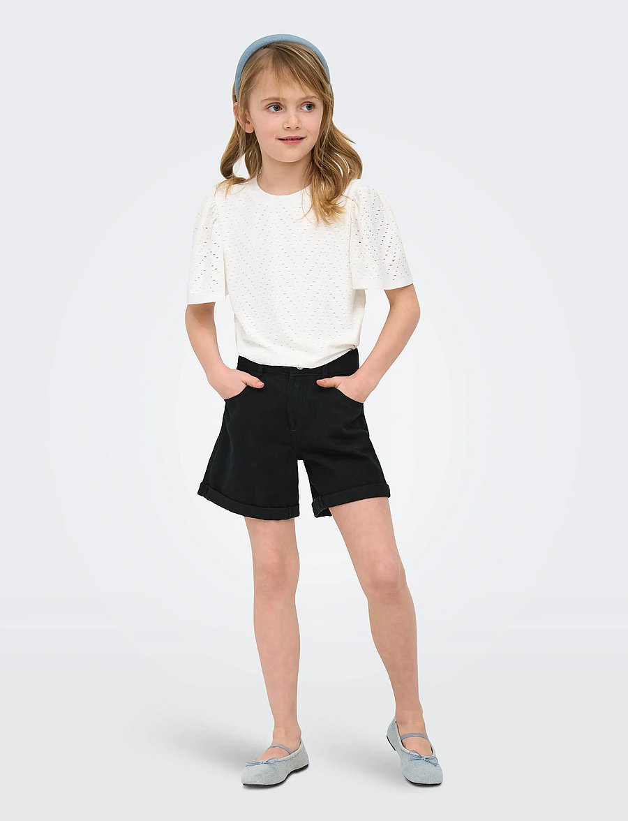 Kids Only - KOGVEGA REG MOM SHORTS DNM BJBOX NOOS - jeansowe szorty - washed black - 4