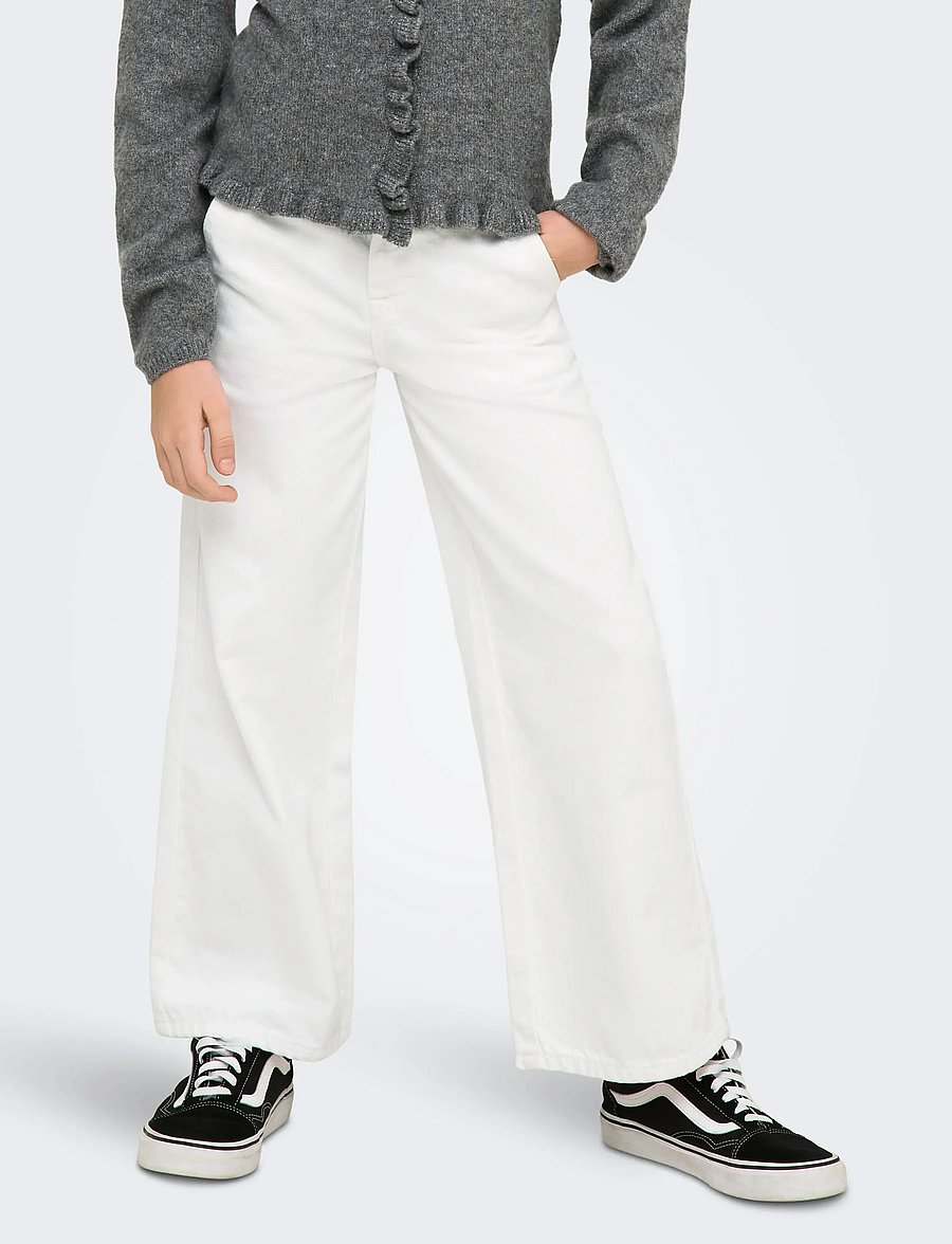 Kids Only - KOGCOMET LIFE WIDE DNM GUO020 NOOS - hosen mit weitem bein - white - 0