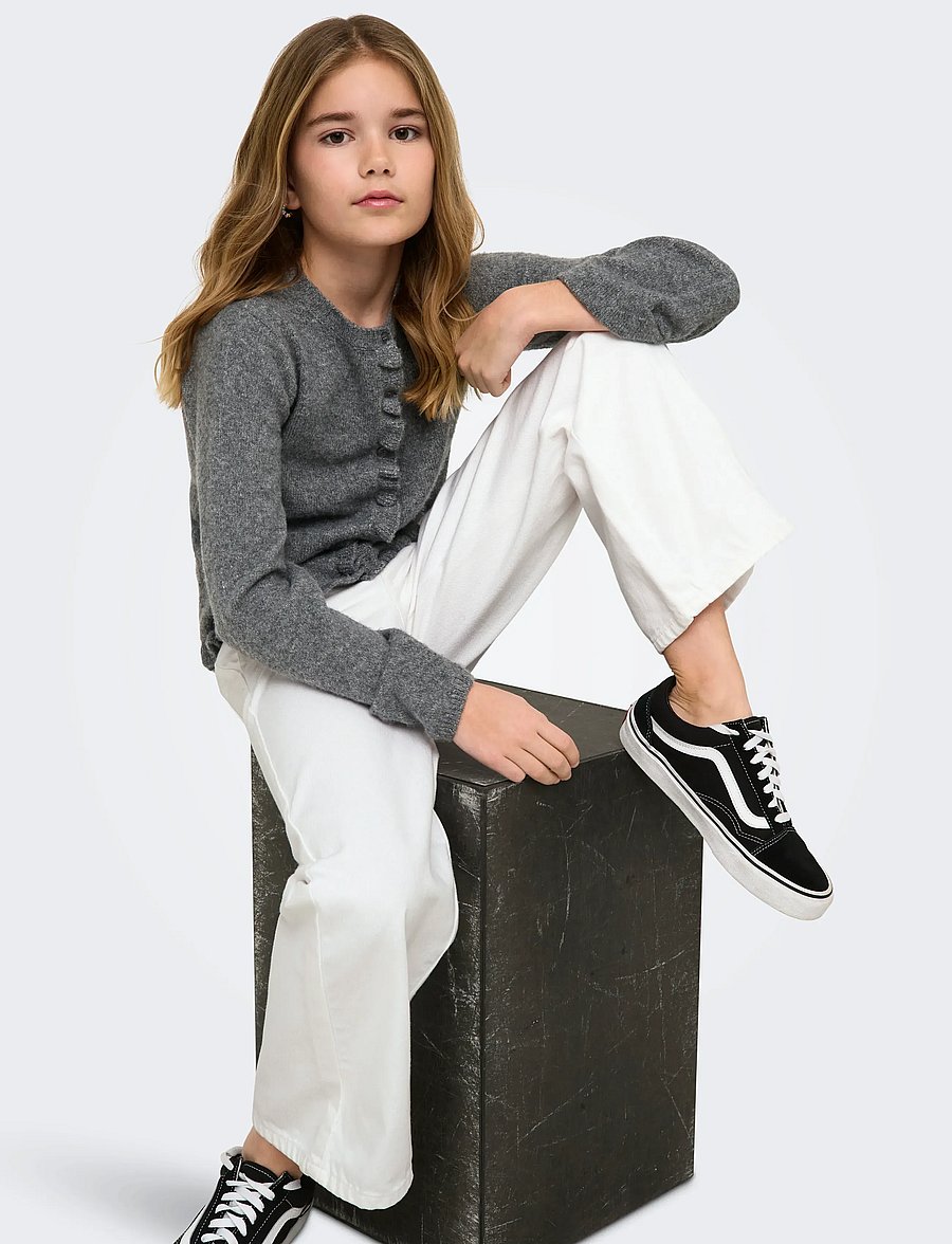 Kids Only - KOGCOMET LIFE WIDE DNM GUO020 NOOS - hosen mit weitem bein - white - 4