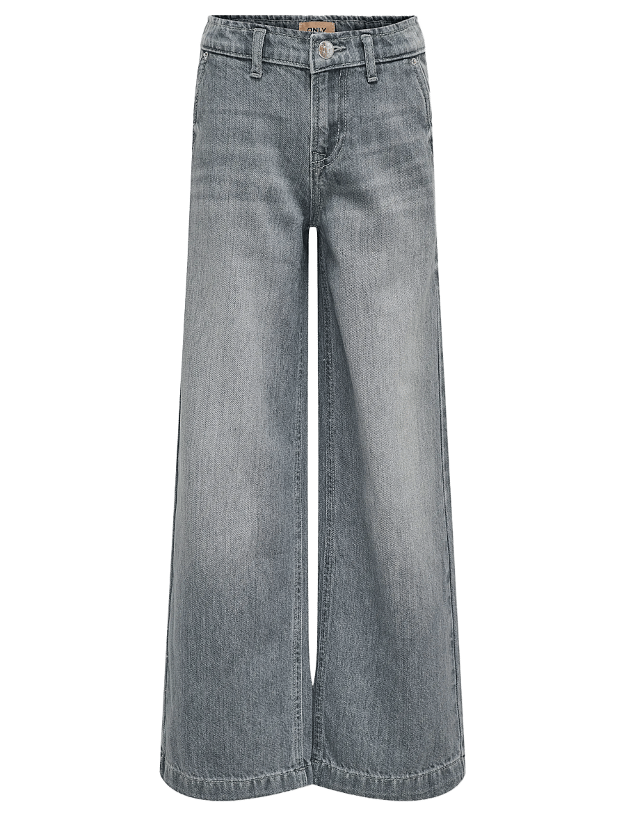 Kids Only - KOGCOMET WIDE LEG DNM MAT624 NOOS - hosen mit weitem bein - medium grey denim - 1