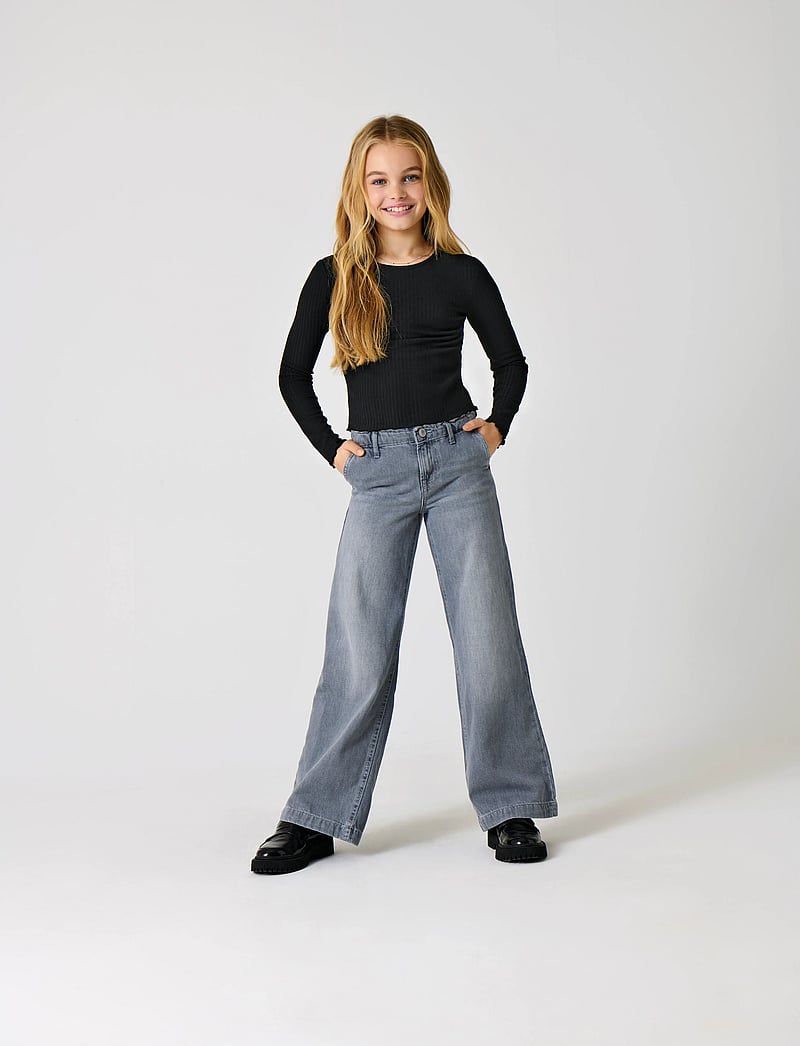 Kids Only - KOGCOMET WIDE LEG DNM MAT624 NOOS - brede jeans - medium grey denim - 0