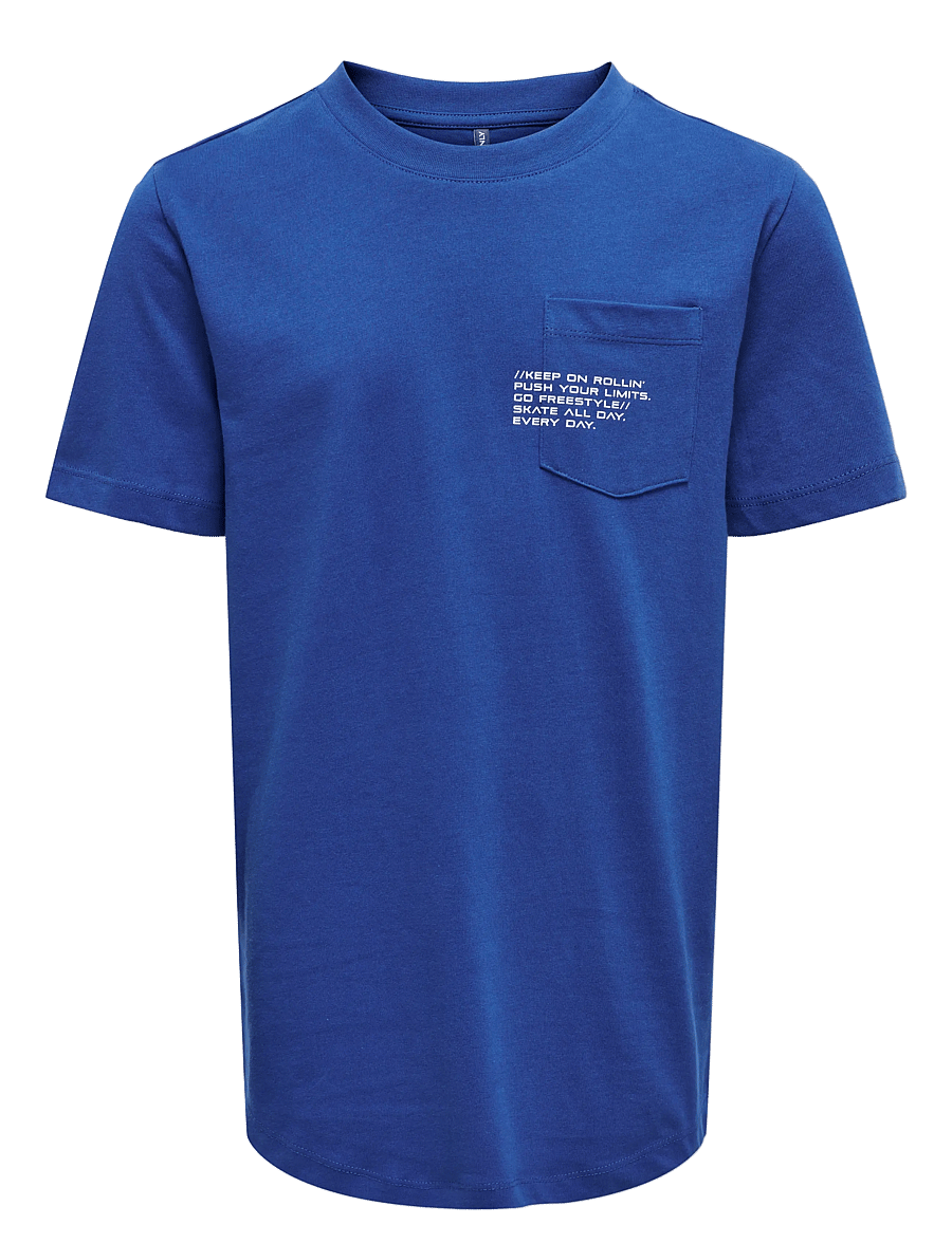 Kids Only - KOBMARINUS S/S TEE PRINT BOX JRS NOOS - kurzärmelige - blue quartz - 1