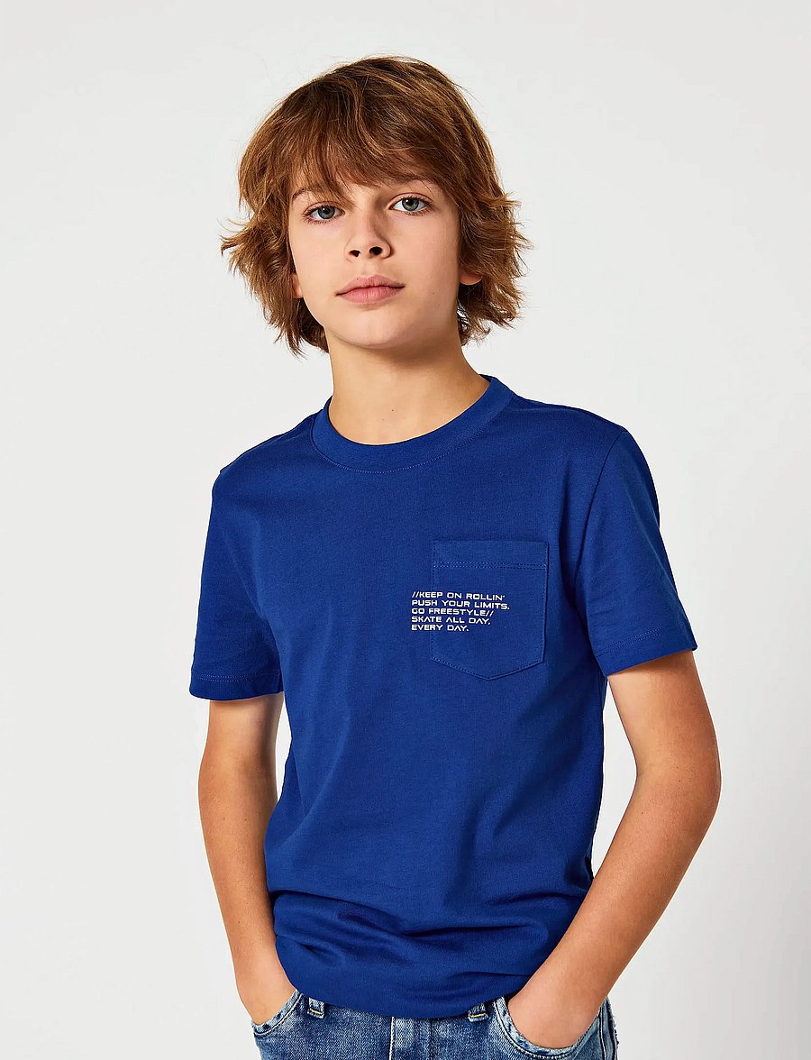 Kids Only - KOBMARINUS S/S TEE PRINT BOX JRS NOOS - kurzärmelige - blue quartz - 0