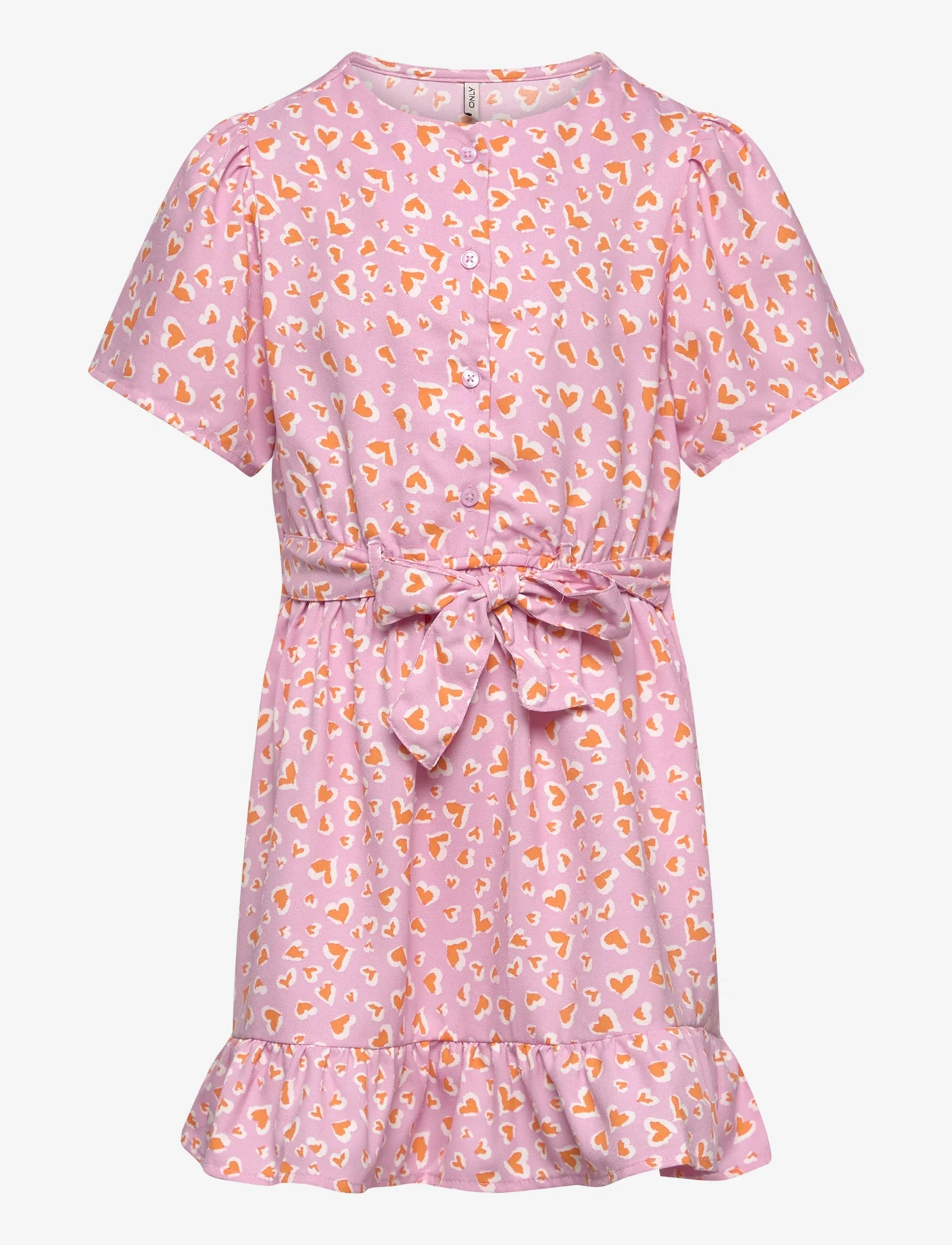 Kids Only - KOGPALMA S/S DRESS PTM - kurzärmelige freizeitkleider - begonia pink - 0