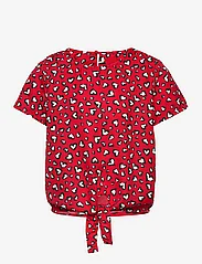 Kids Only - KOGPALMA KNOT S/S TOP PTM - kortärmade t-shirts - flame scarlet - 0