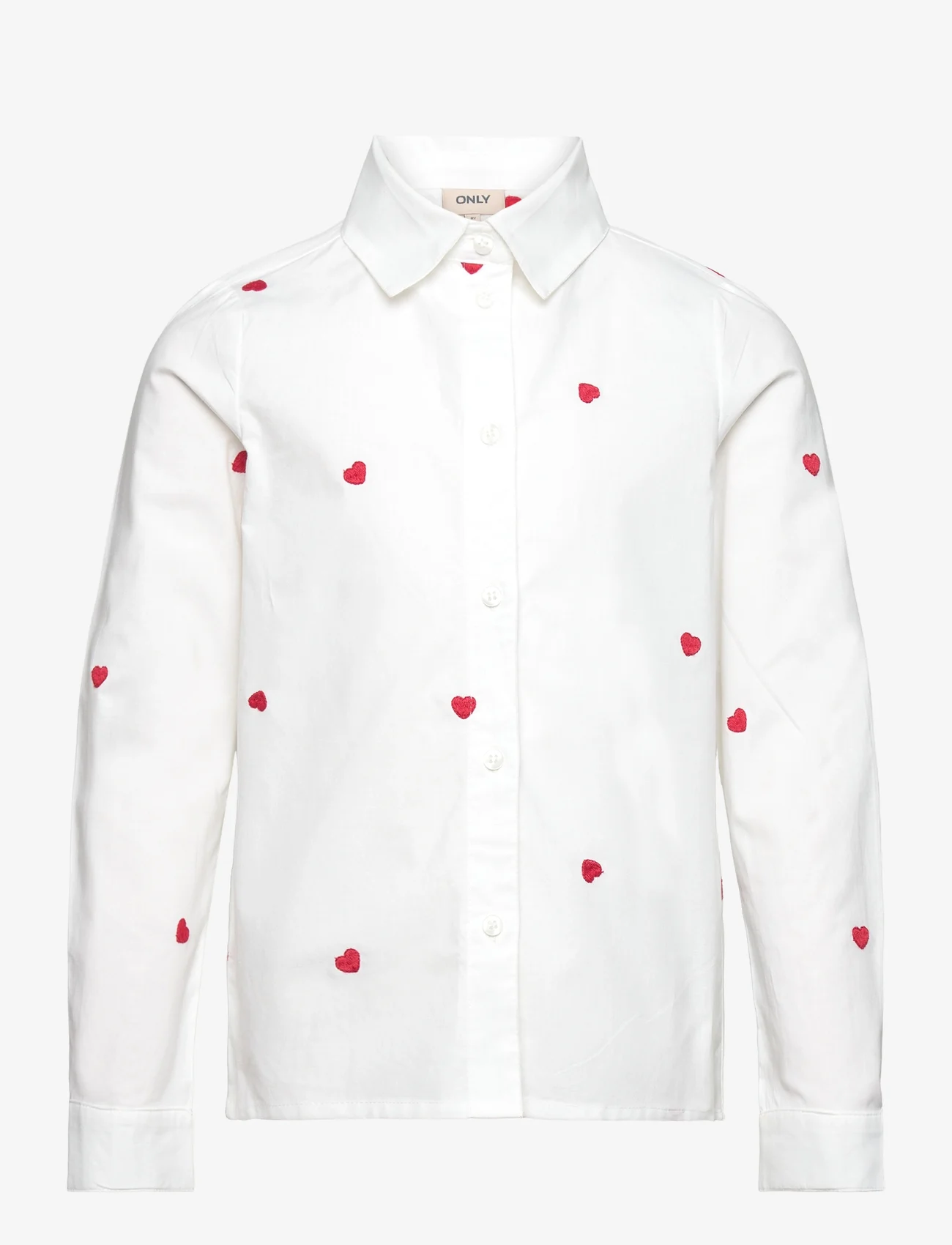 Kids Only - KOGLINA GRACE L/S EMB SHIRT WVN - långärmade skjortor - bright white - 0
