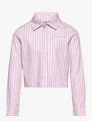 Kids Only - KOGHOLLY MICHELLE STRIPE SHORT SHIRT WVN - langärmlige hemden - begonia pink - 0