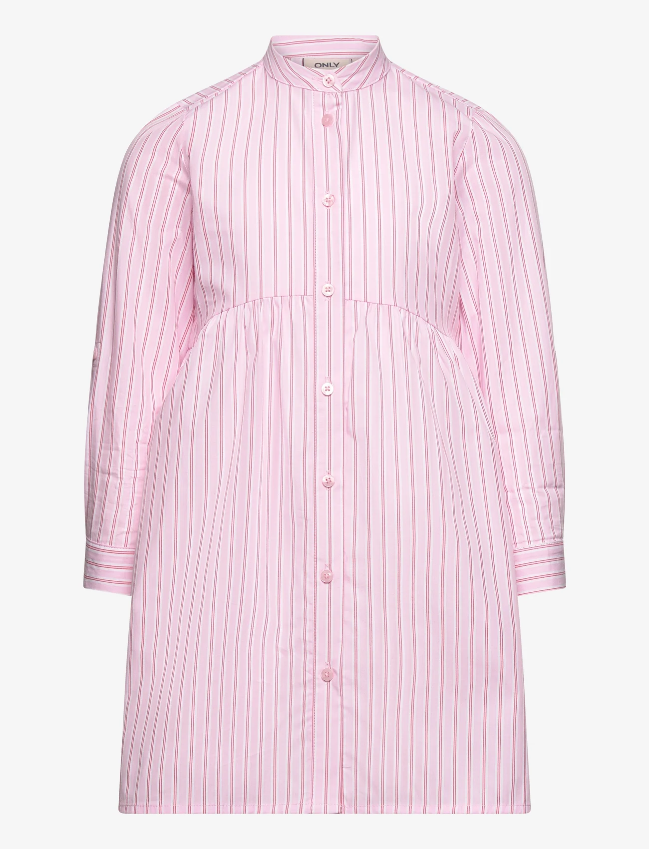 Kids Only - KMGHOLLY DITTE STRIPED DRESS WVN - langärmelige freizeitkleider - begonia pink - 0