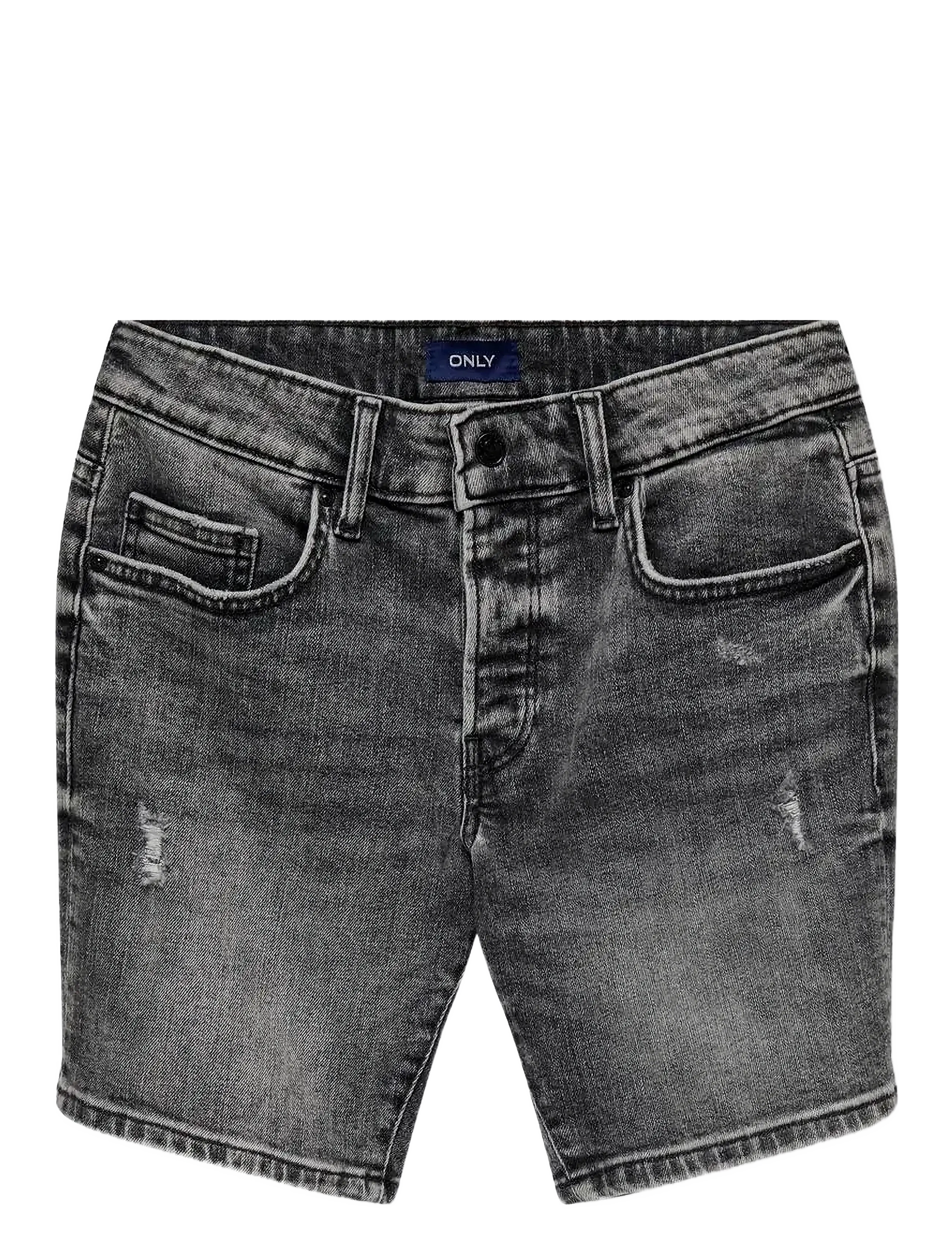 Kids Only KOBEDGE SHORTS M.GREY 7675 DNM - Shop efter størrelse - MEDIUM GREY DENIM / black