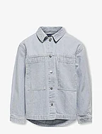 KOGGINA L/S STRIPE POCKE JACKET PNT - LIGHT BLUE DENIM