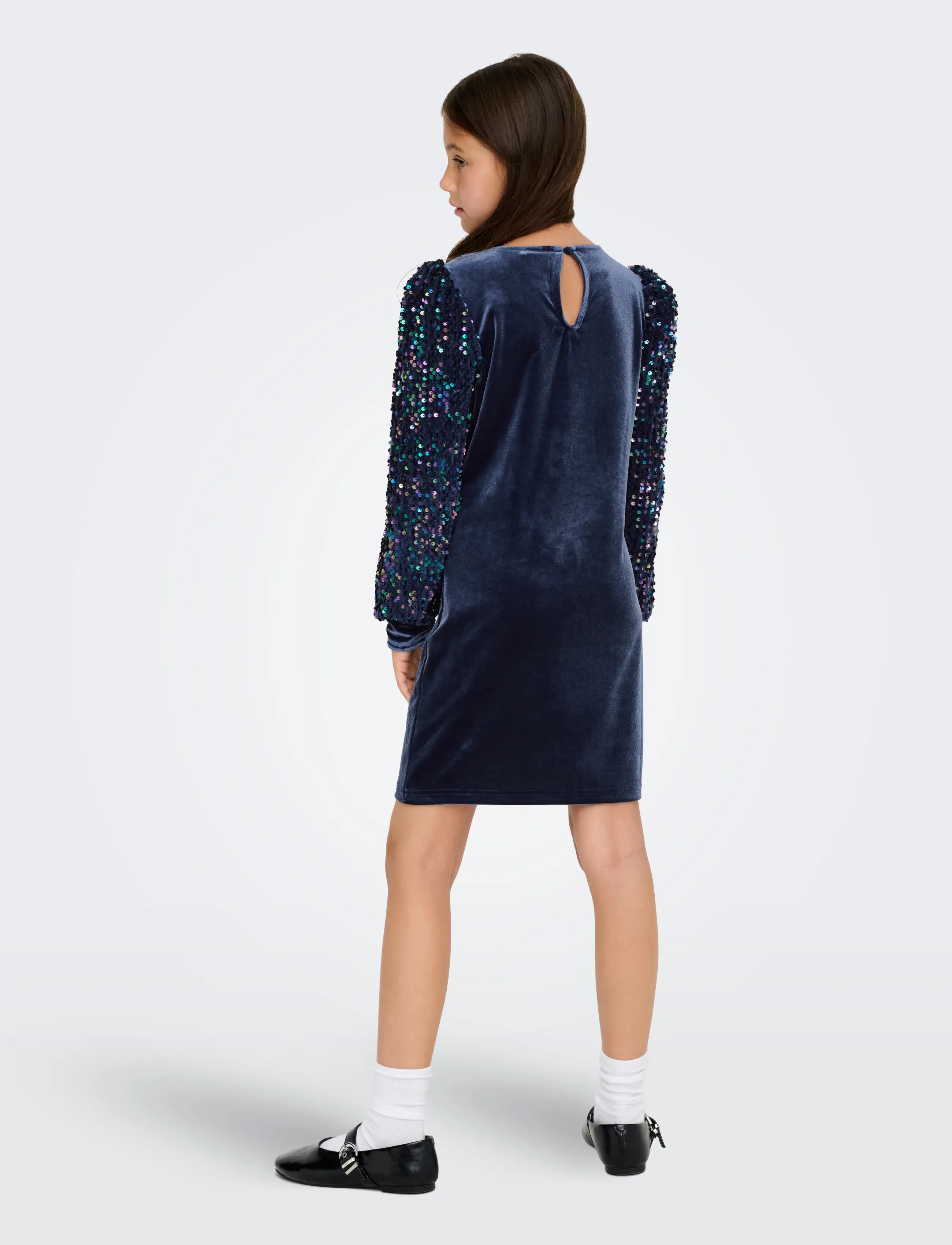 Kids Only - KOGCONFIDENCE L/S SEQUINS DRESS JRS - partykleider - naval academy - 3