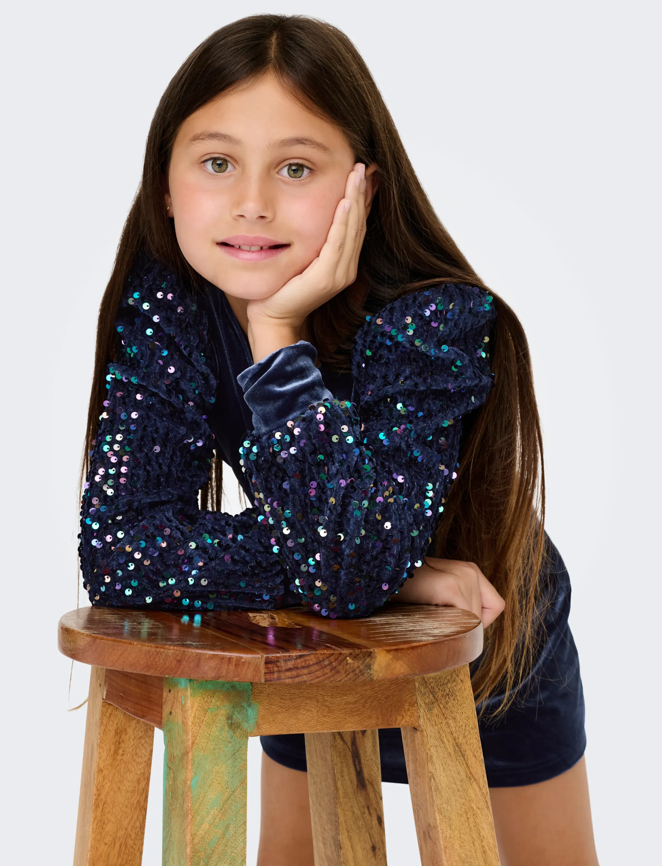 Kids Only - KOGCONFIDENCE L/S SEQUINS DRESS JRS - partykleider - naval academy - 5