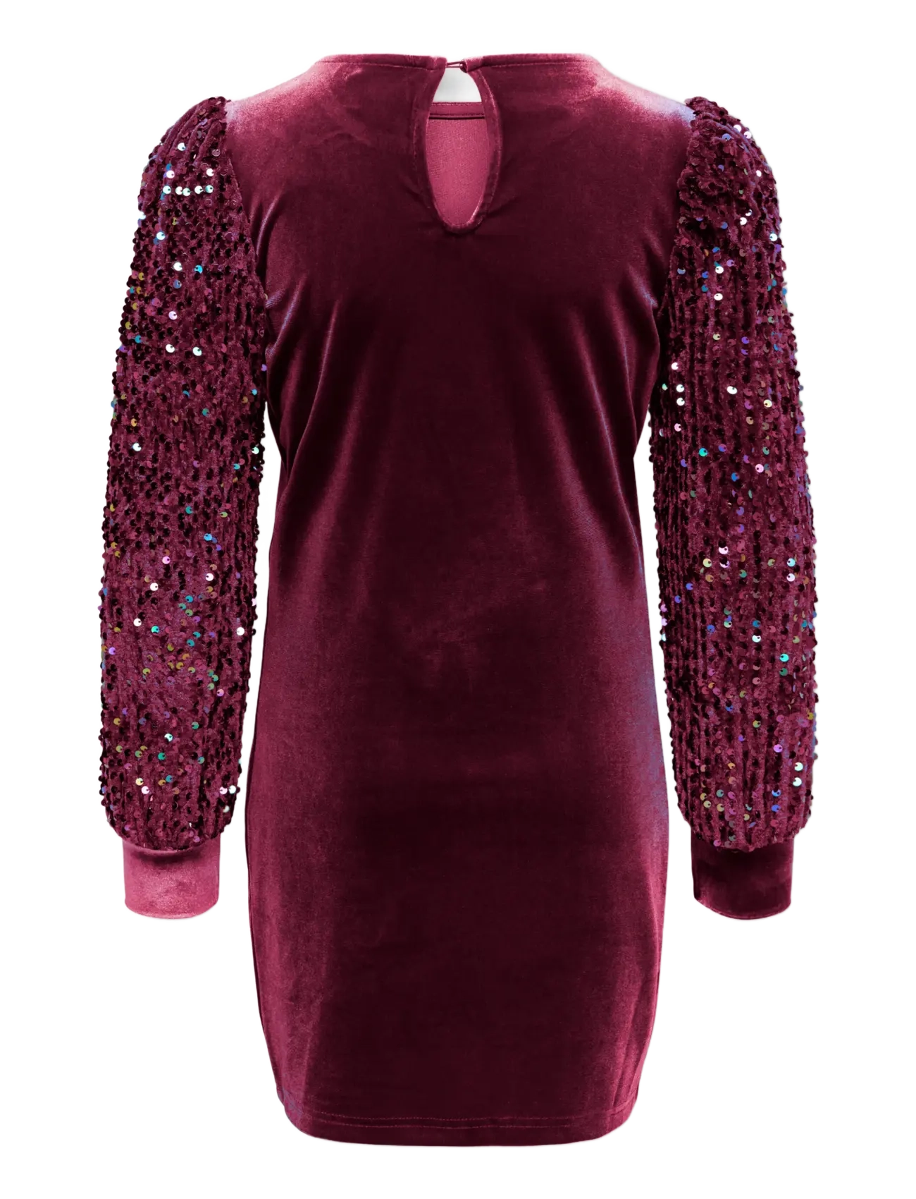 Kids Only - KOGCONFIDENCE L/S SEQUINS DRESS JRS - festklänningar - winetasting - 1