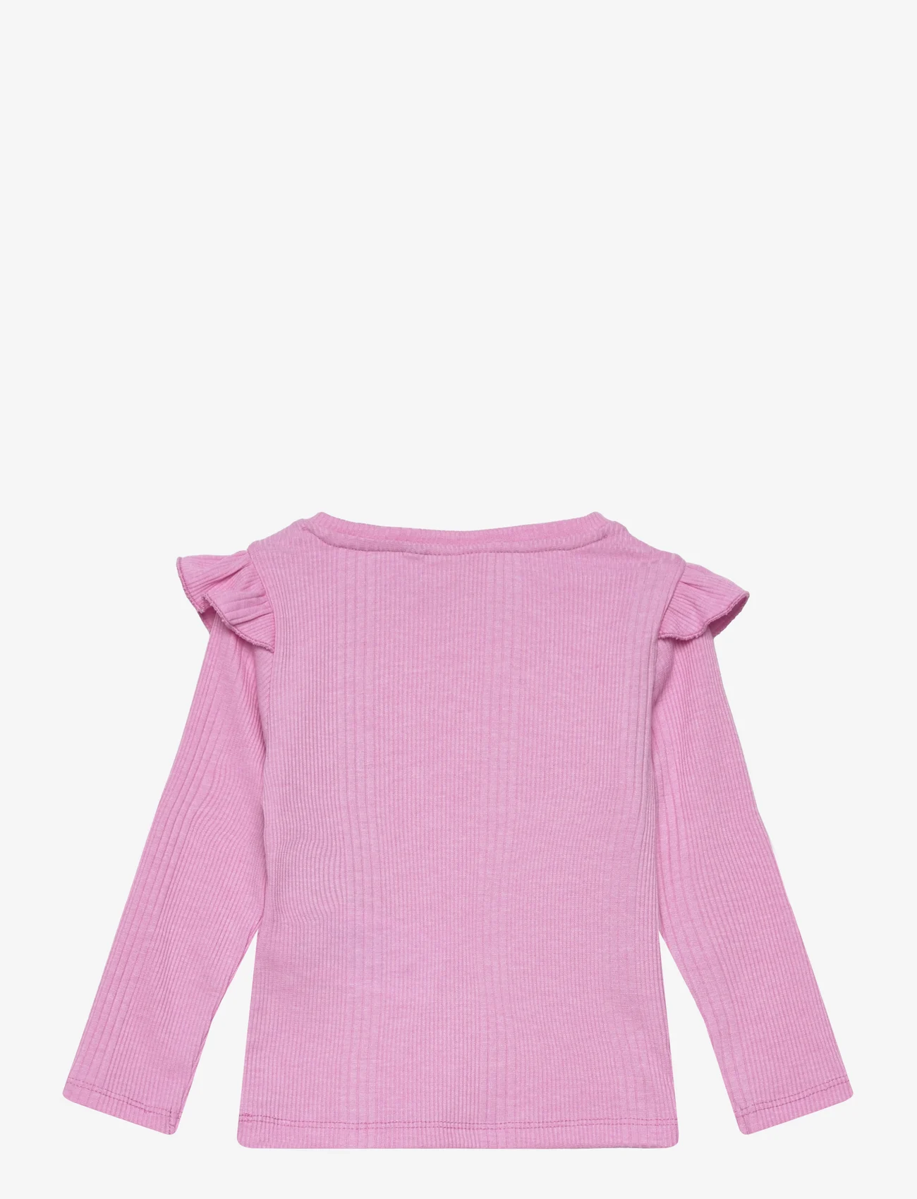 Kids Only - KMGSILJA L/S O-NECK FRILL JRS - langærmede t-shirts - begonia pink - 1