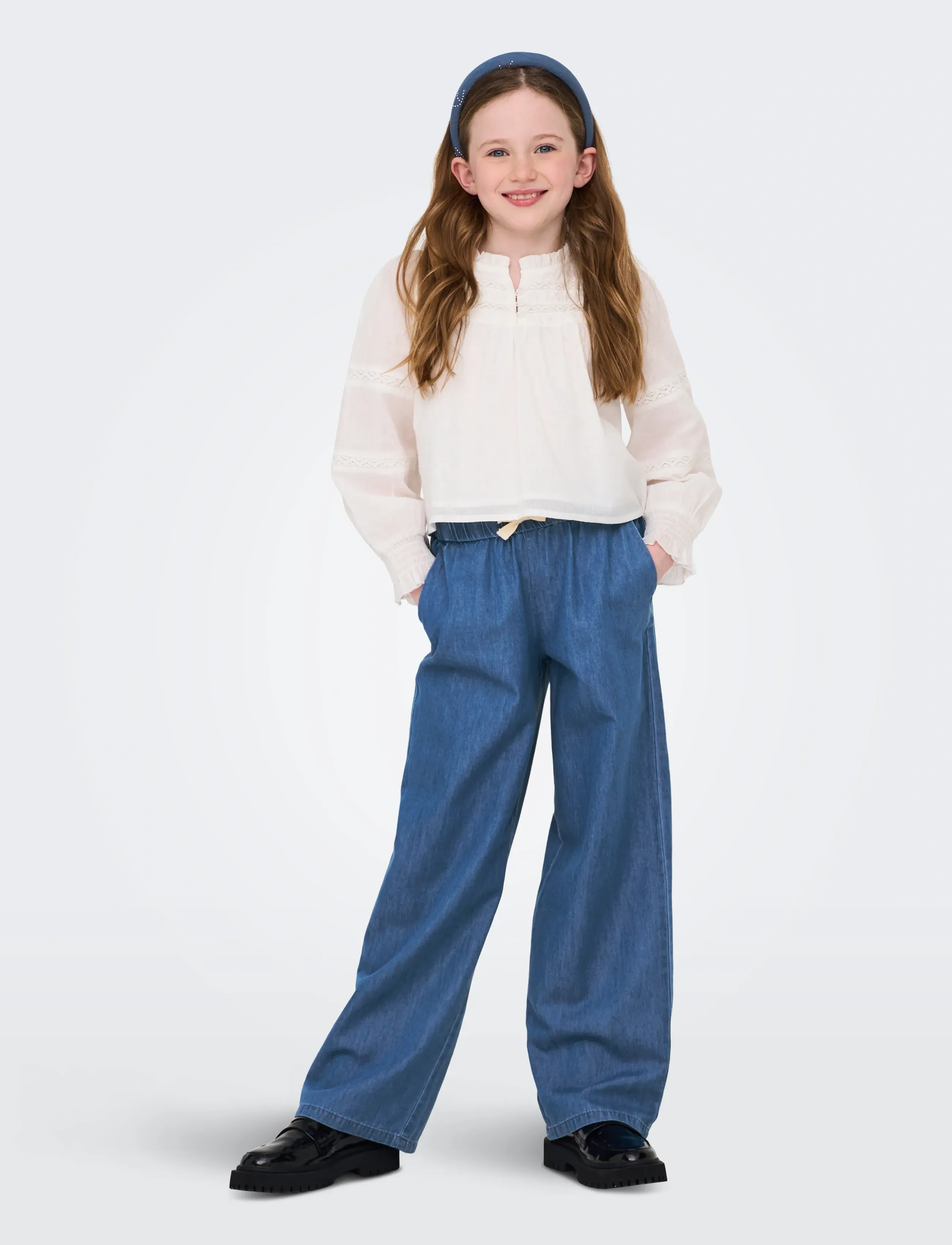 Kids Only - KOGBEA PALAZZO DNM PANT GUA NOOS - brede jeans - medium blue denim - 4