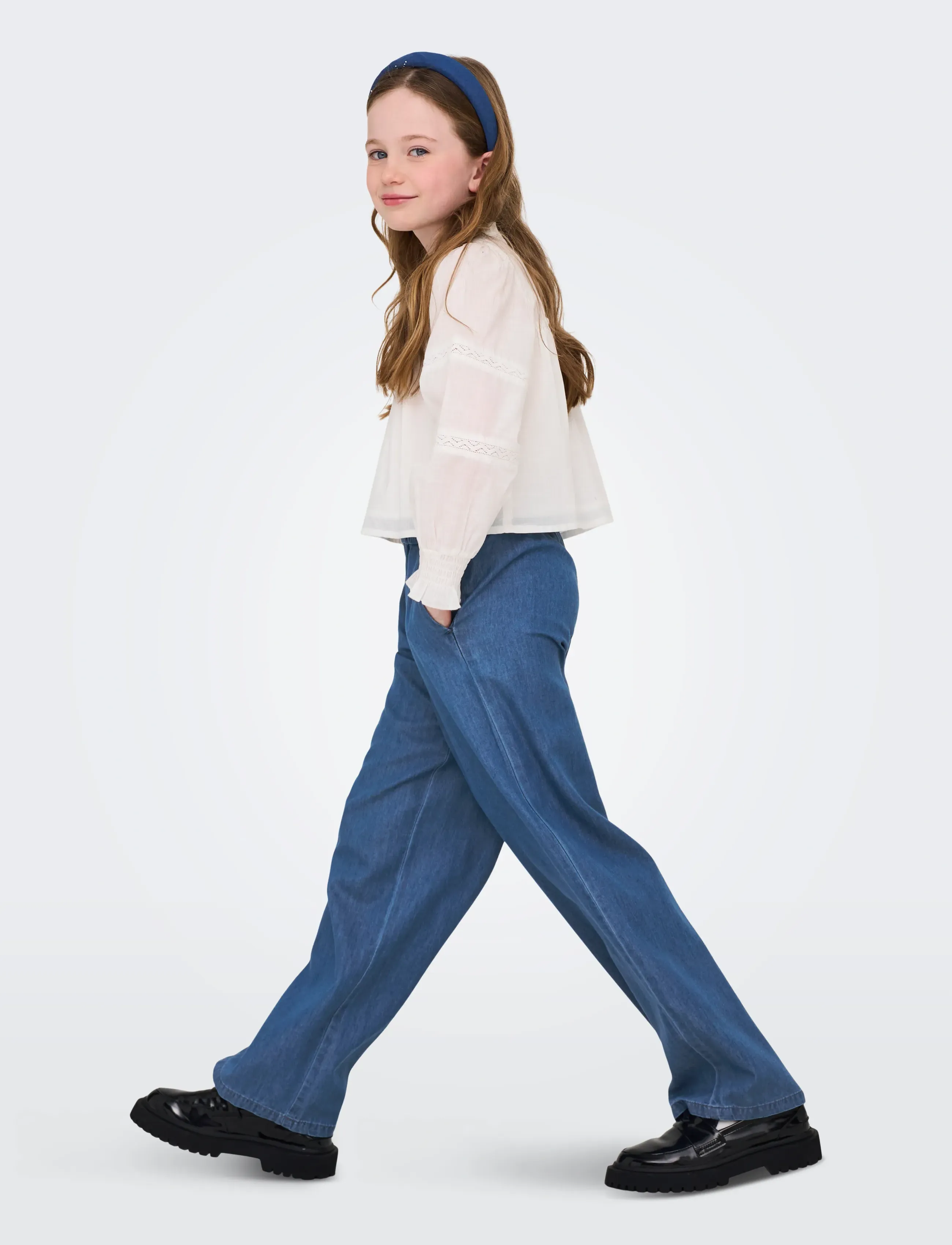 Kids Only - KOGBEA PALAZZO DNM PANT GUA NOOS - brede jeans - medium blue denim - 5