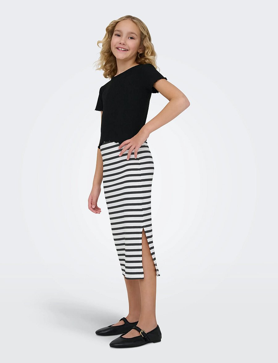 Kids Only - KOGNELLA LONG SIDE SLIT SKIRT JRS NOOS - jupes midi - black - 4
